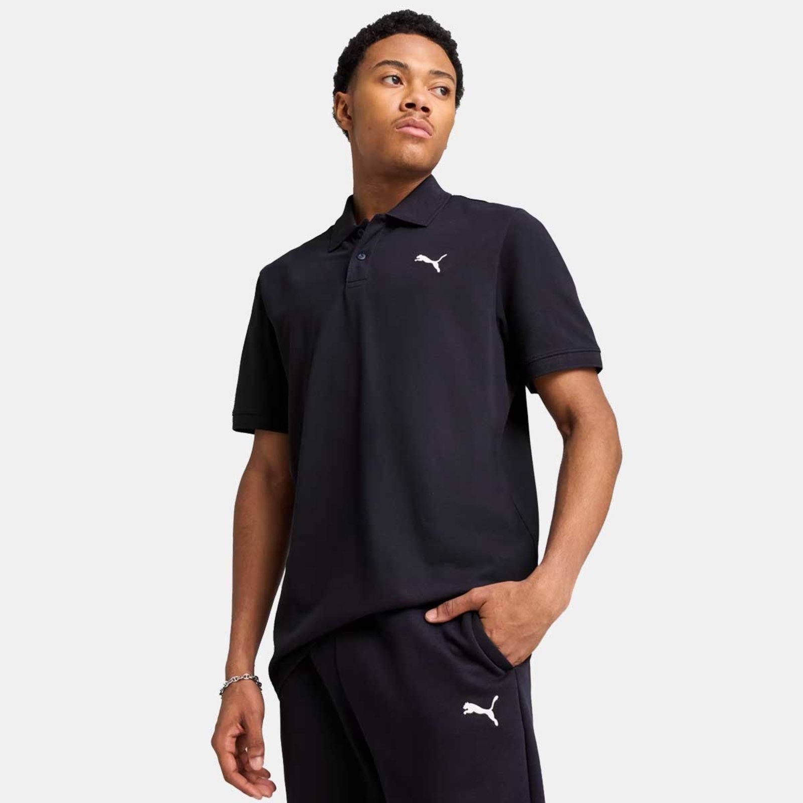 Polo Puma Pique Azul Marinho