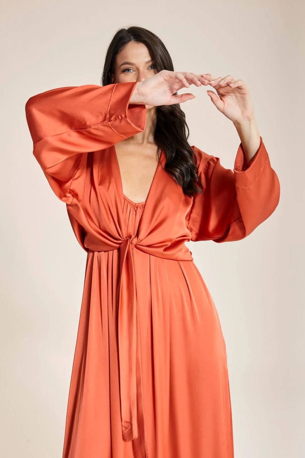 Vista 3 Blusa Laço Glam- Ceramic laranja laranja