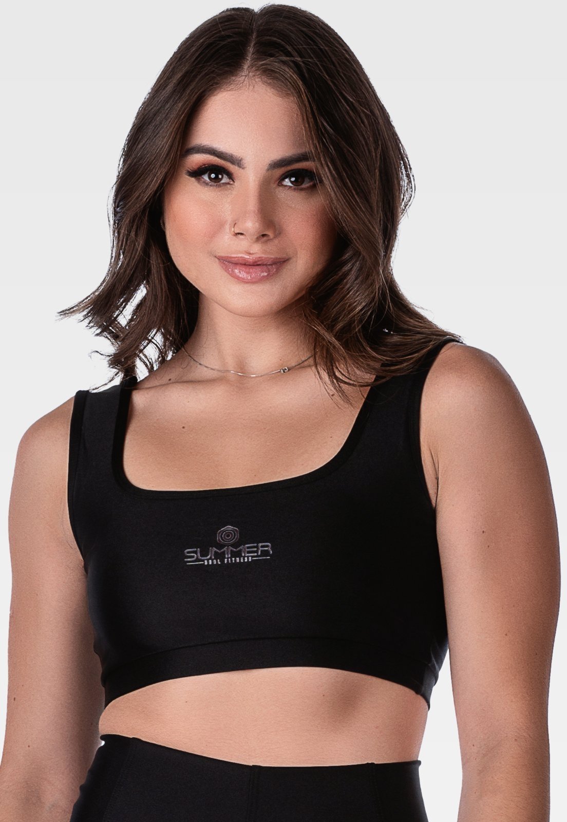 Top Fitness de Alta Sustentação Com Bojo Removível Summer Soul Preto