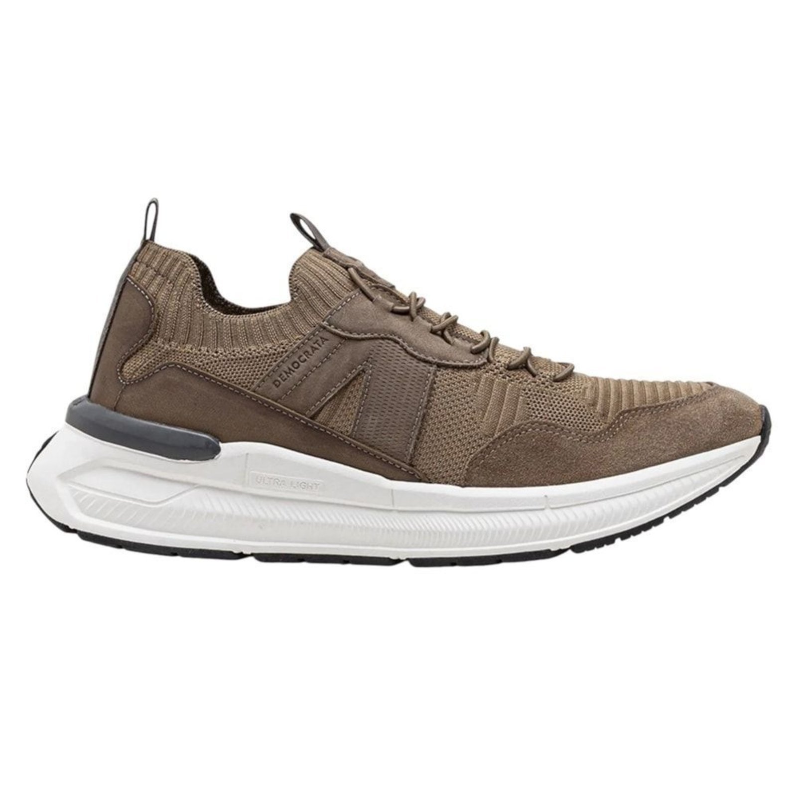 Tênis Democrata Brad Ultra Light Knit Masculino - Marrom - democrata
