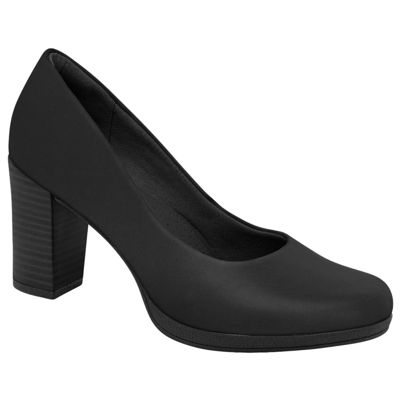 Vista 2 Sapato Salto Grosso Piccadilly 130185 Feminino preto Piccadilly preto
