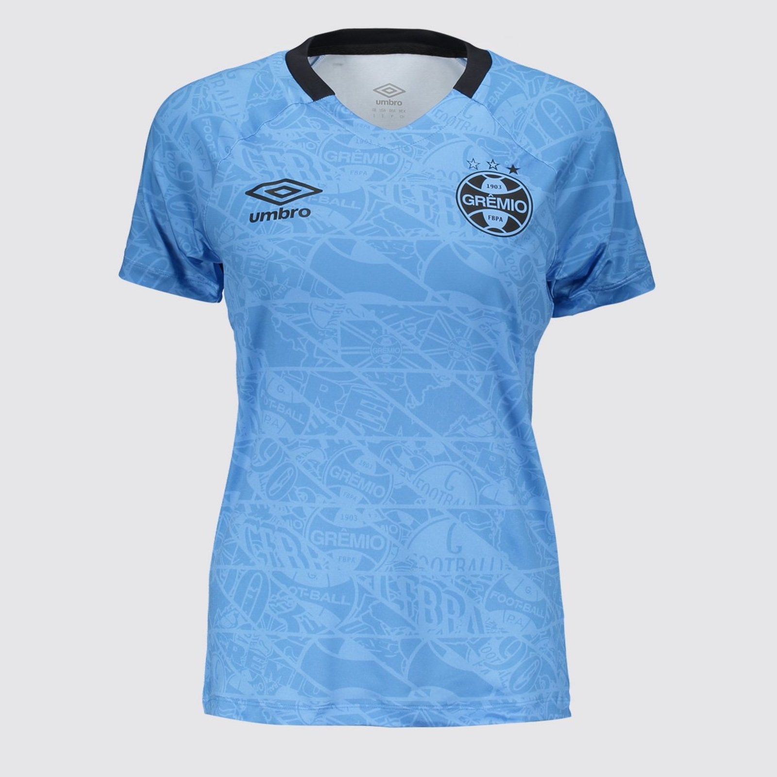 Camisa Umbro Grêmio Aquecimento 2025 Feminina Azul