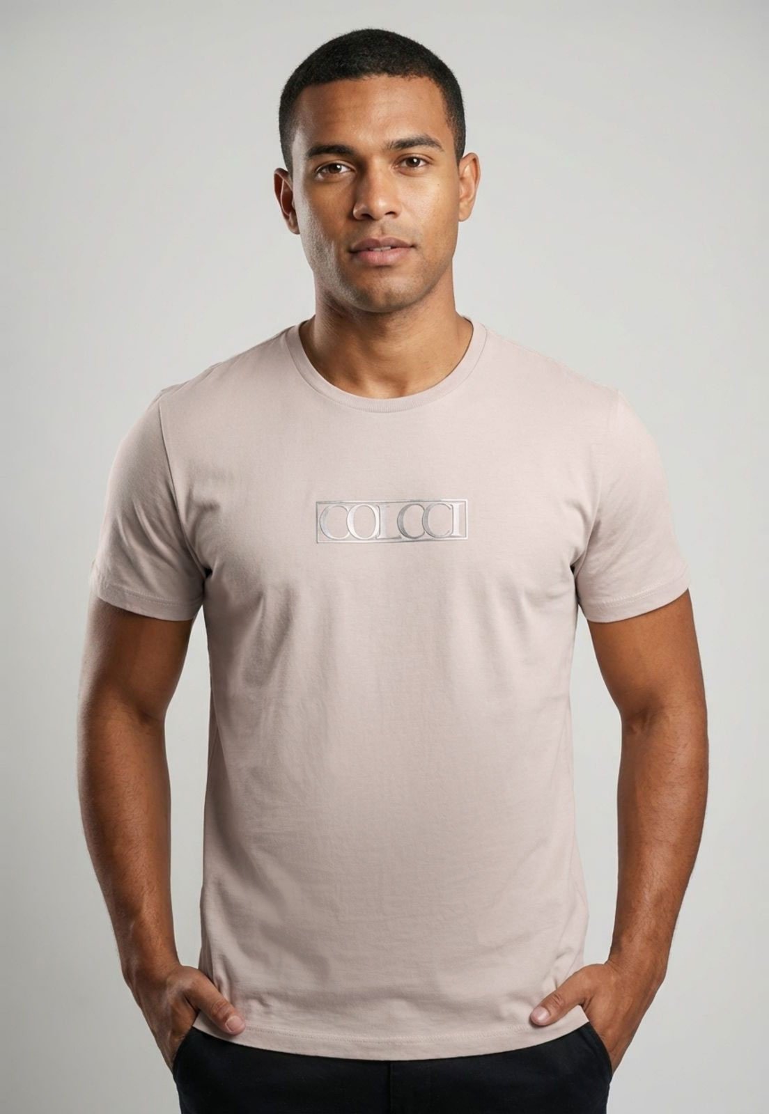 Vista 2 Camiseta Masculina Colcci Logo Metalizada rosa Colcci rosa