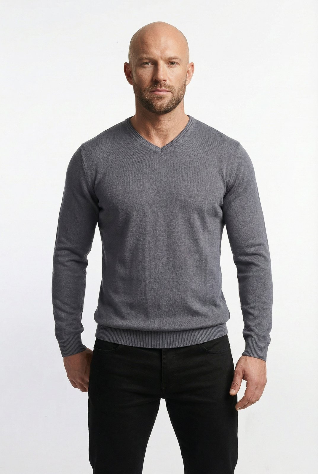 Suéter Enluaze Masculino Gola V De Malha 50001 – Chumbo