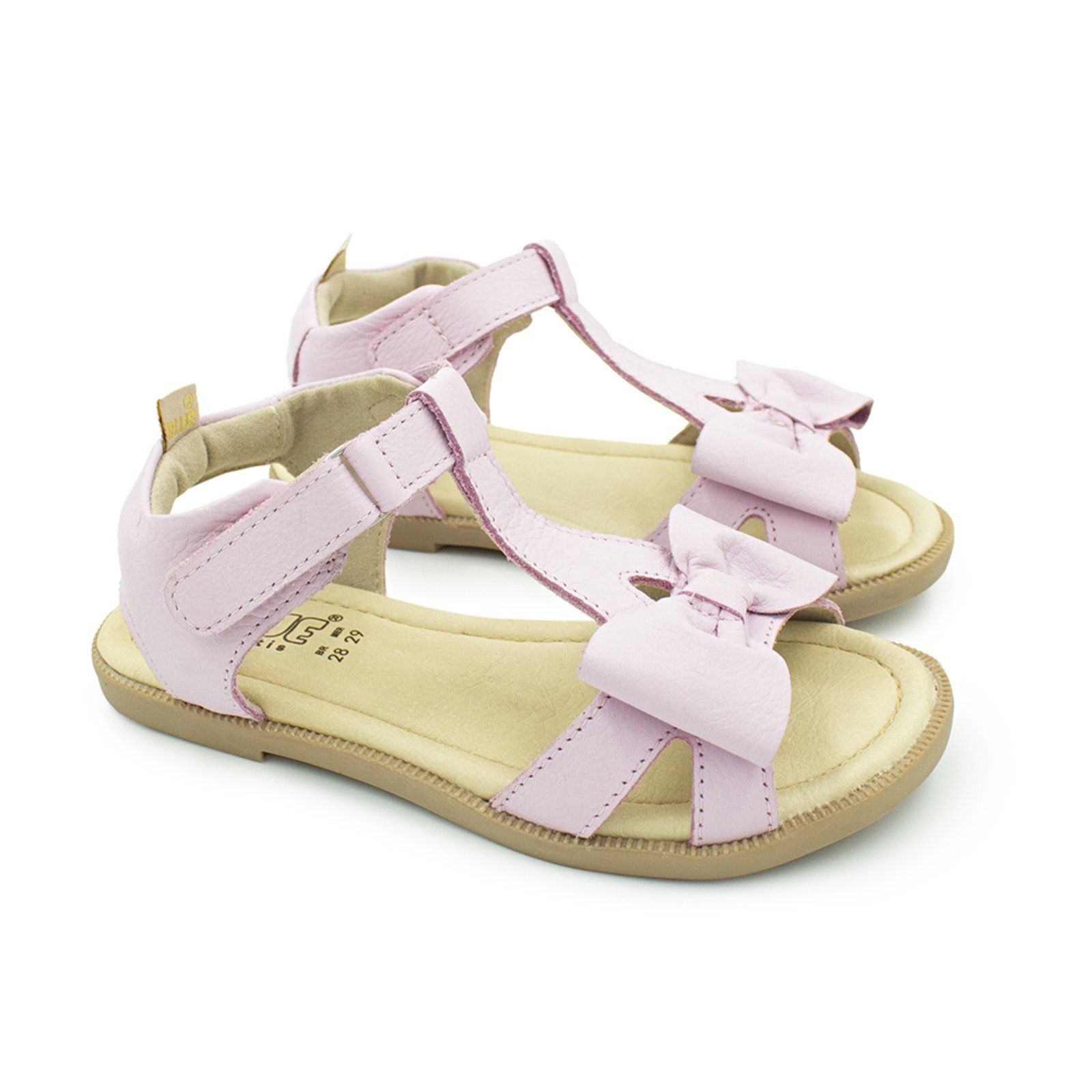 Vista 2 Infantil - Sandalia Menina Blue Alice Couro Rosa Chá Blue Infantis rosa blue