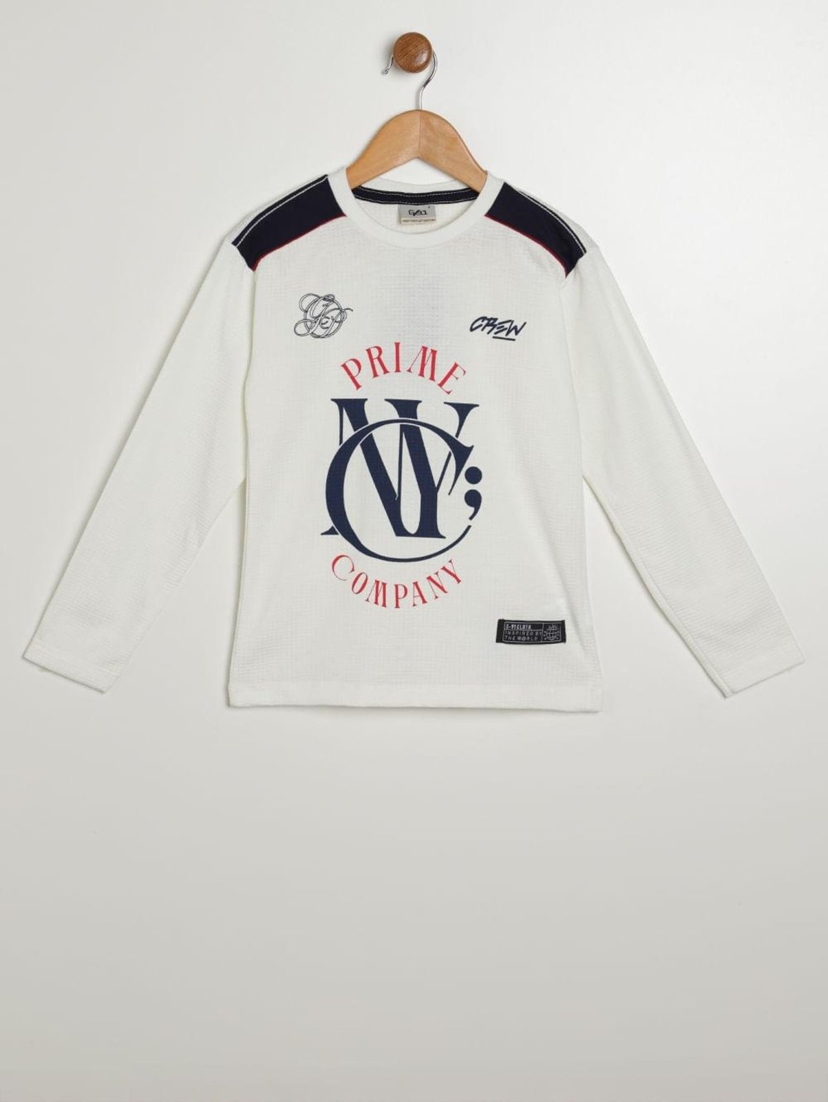 Infantil - Camiseta Manga Longa Para Menino - OFF WHITE