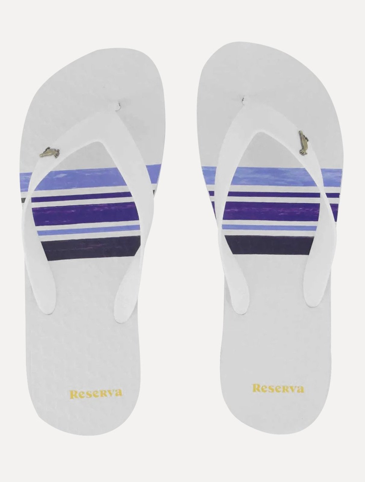 Chinelo Reserva Masculino Watercolor Stripe Branco/Marinho