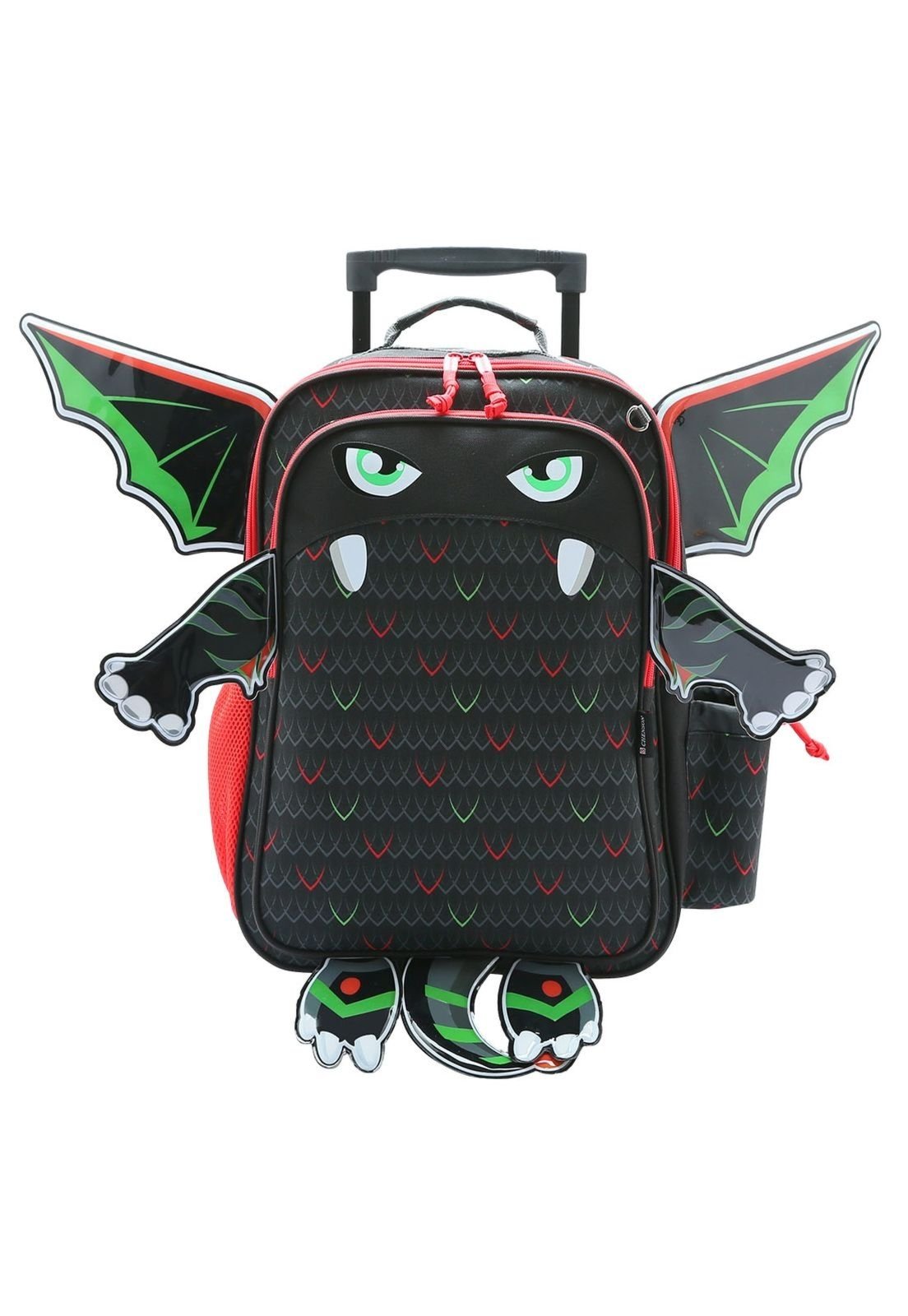Mochila Monster Menino com Rodinhas Preto Republic Vix