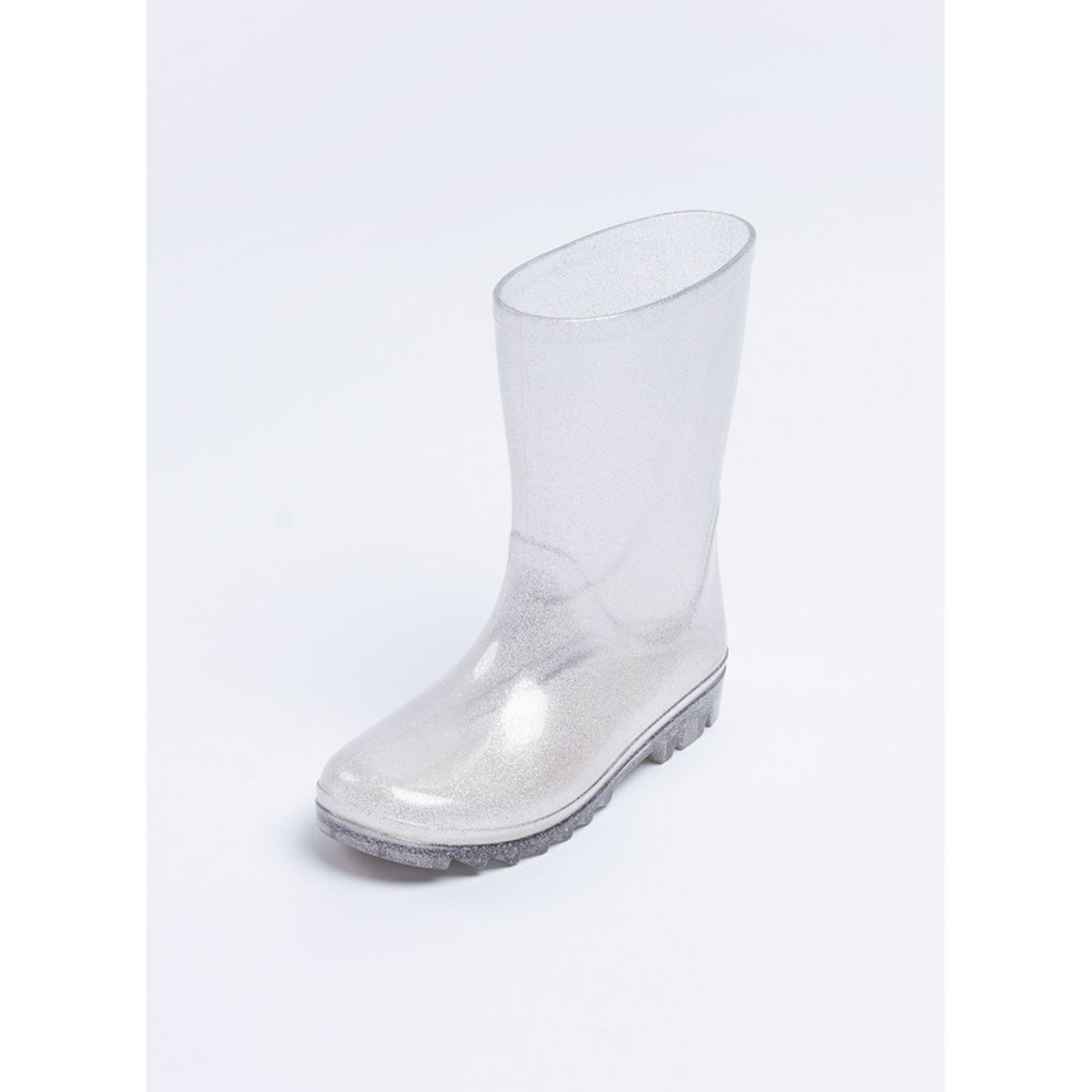 Vista 3 Infantil - Galocha Cano Alto Menina Transparente de Brilho Molekada branco Molekada branco