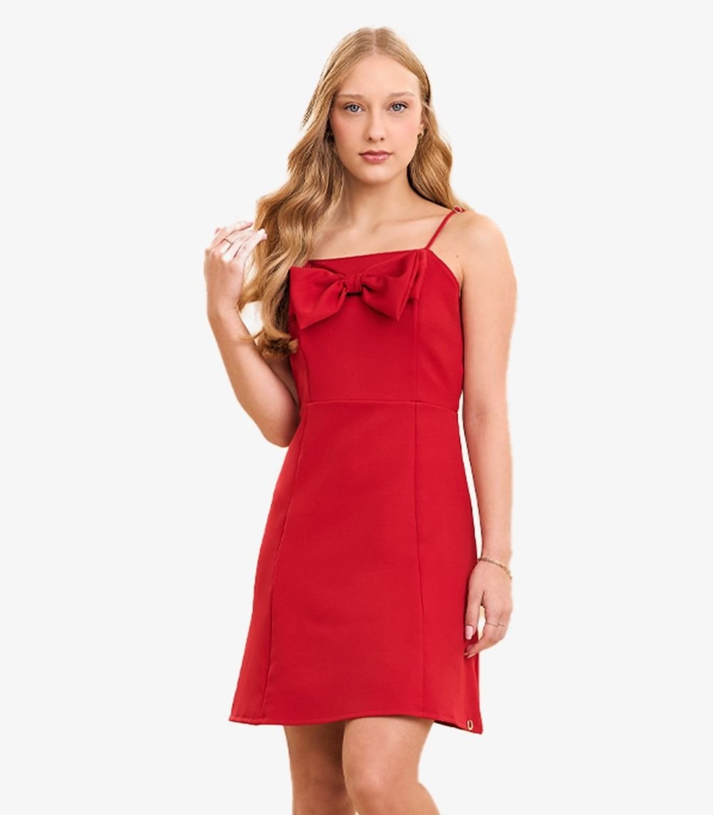 Infantil - Vestido Feminino Justo De Alça Minty Vermelho