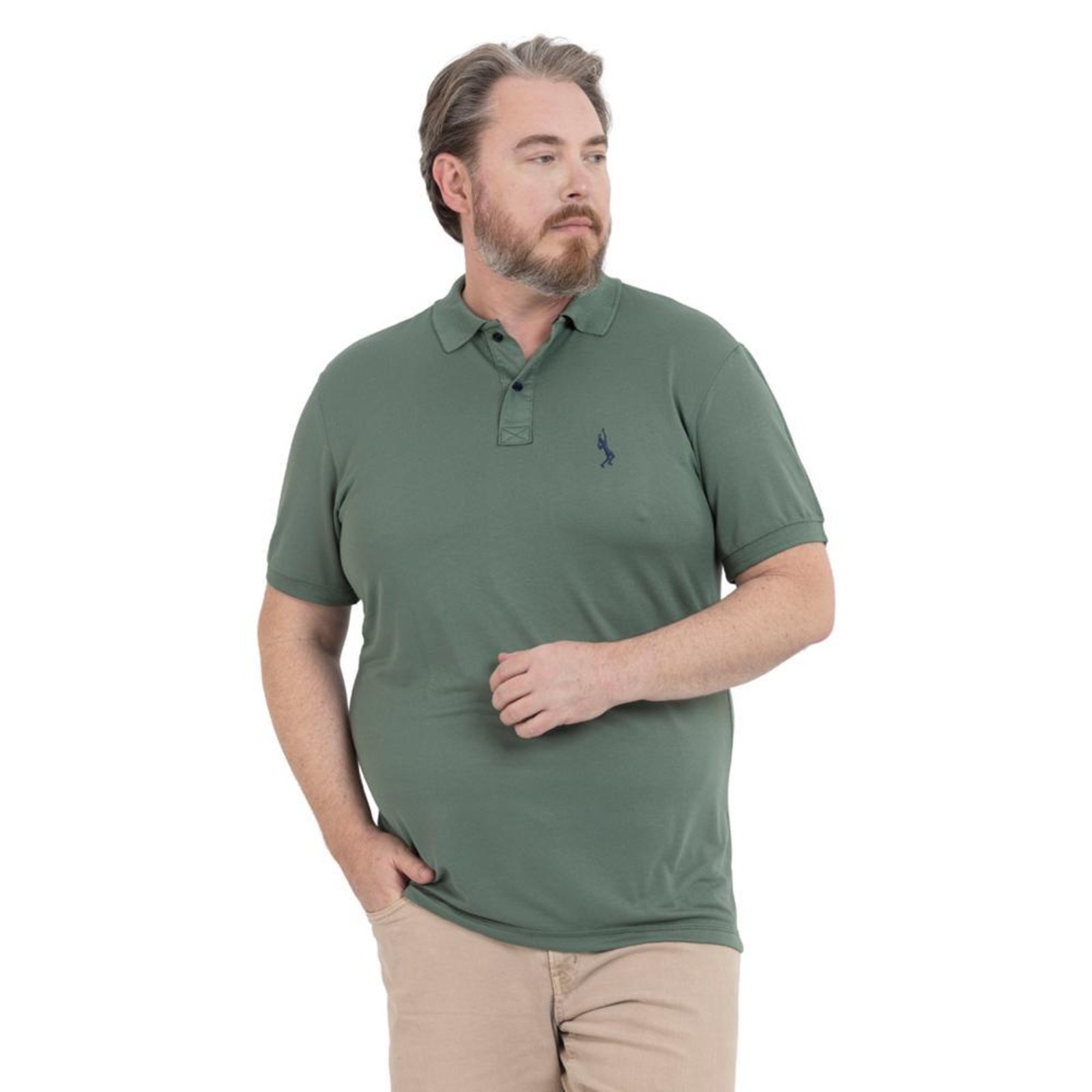 Camisa Polo Plus Masculina Piquet Conforto