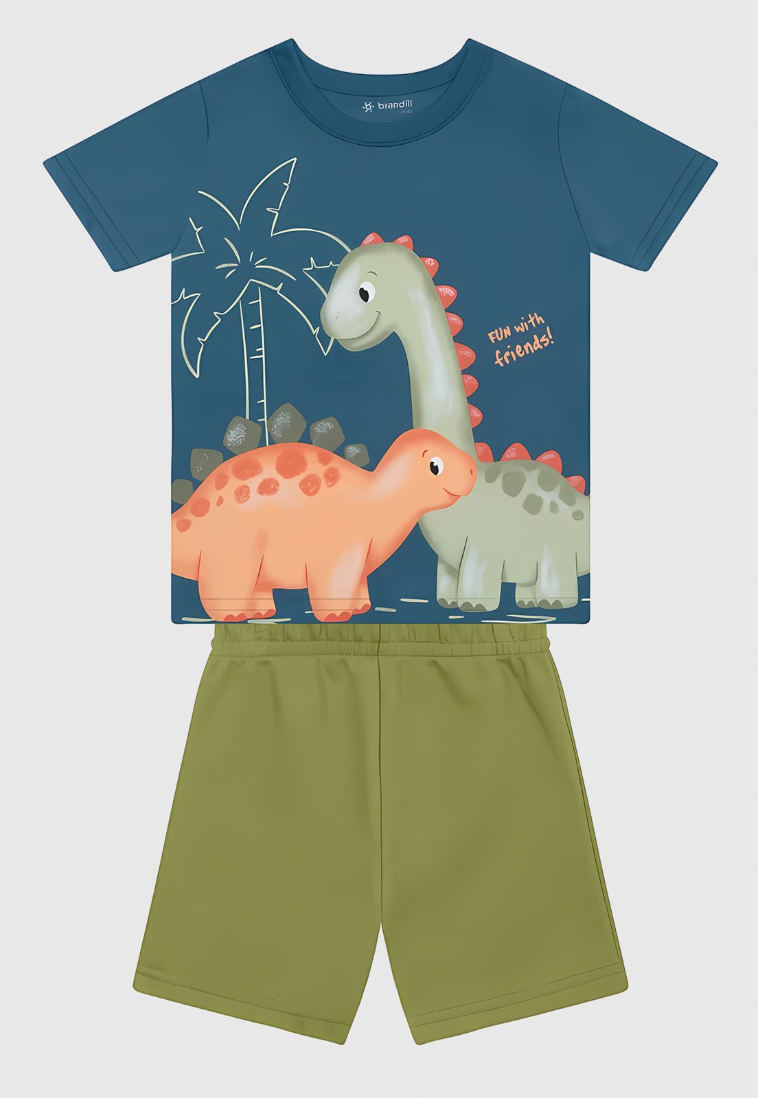 Conjunto Brandili Estampa Dinossauro Azul