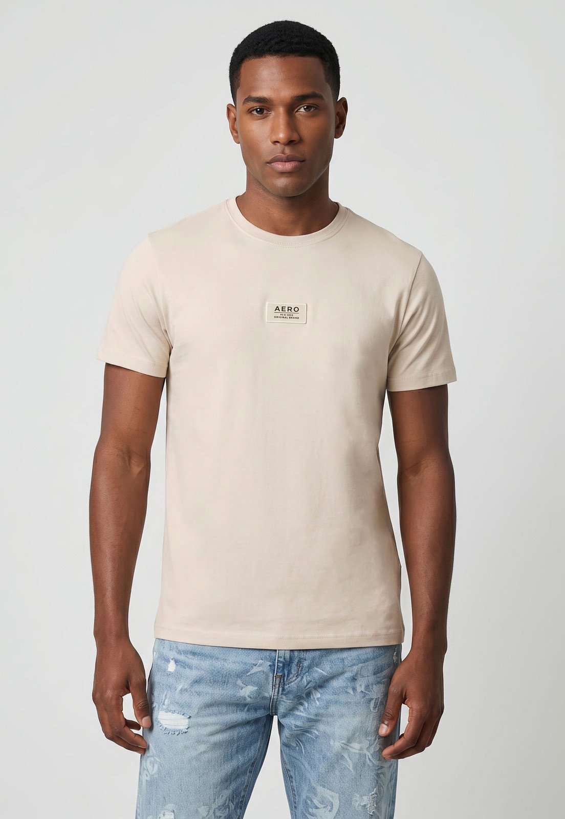 Camiseta Masculina Aeropostale Logo Bege