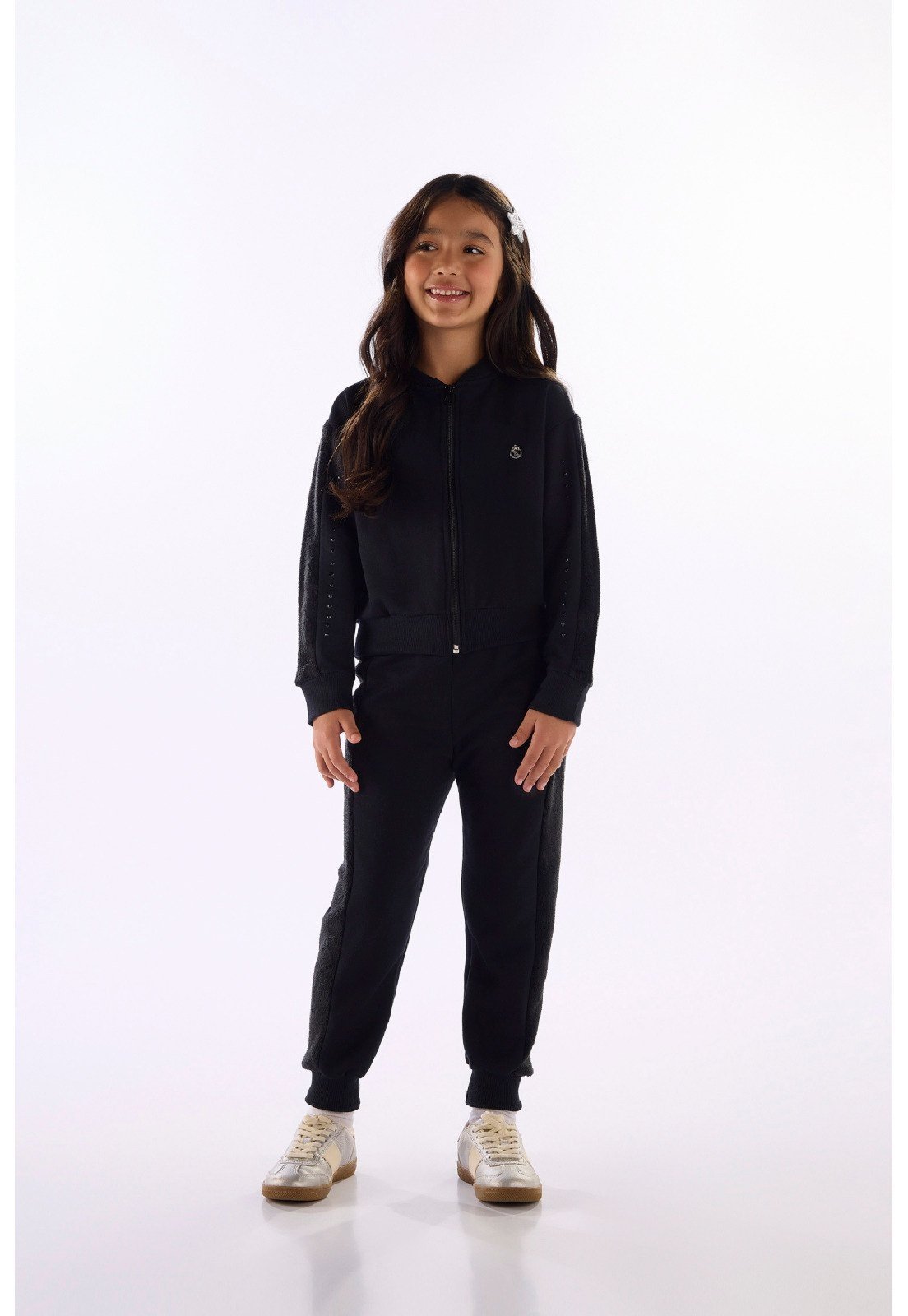 Infantil - Conjunto Jaqueta Calça Moletom Quimby Preto