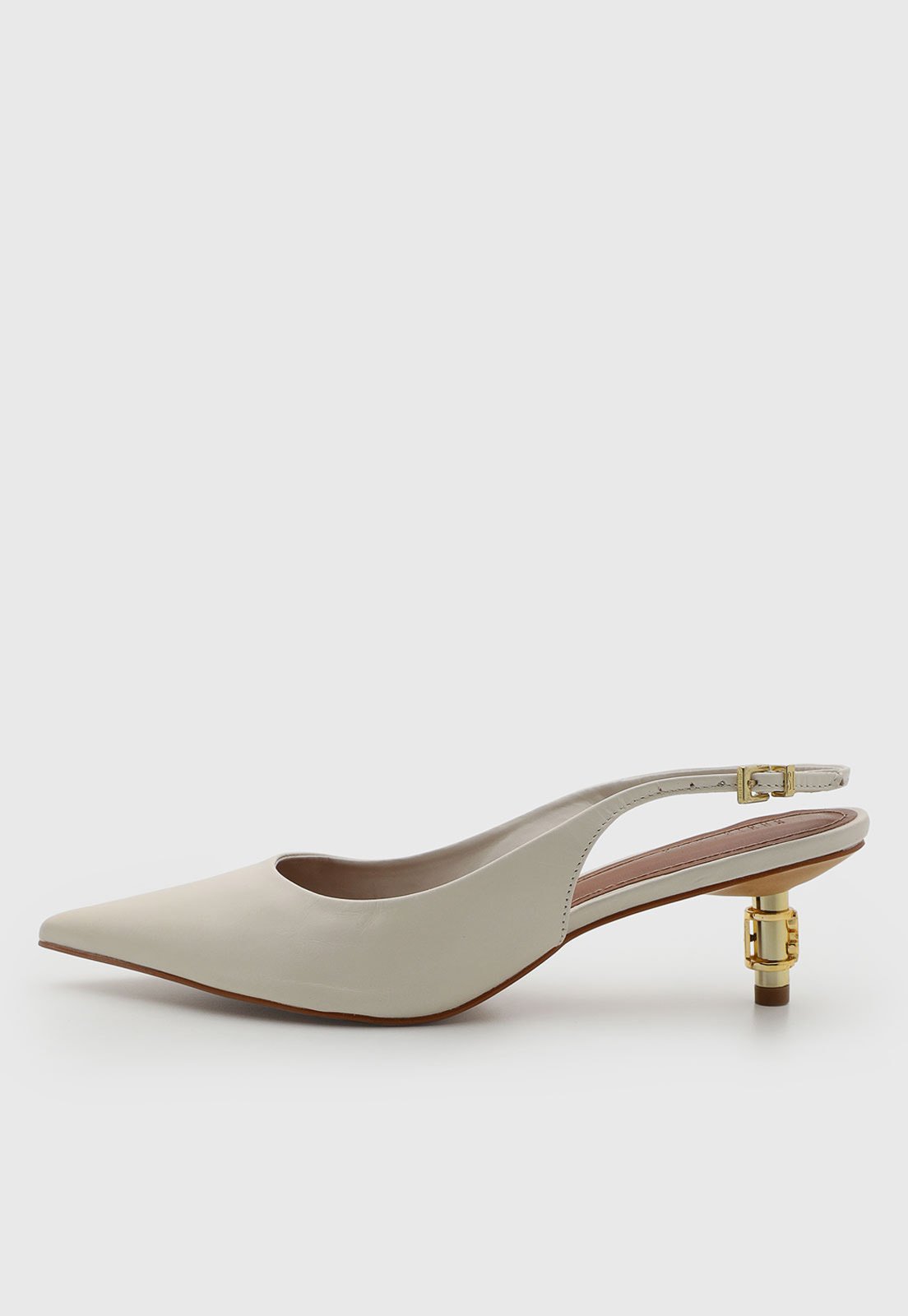 Scarpin Feminino Santa Lolla Slingback Couro Off-White