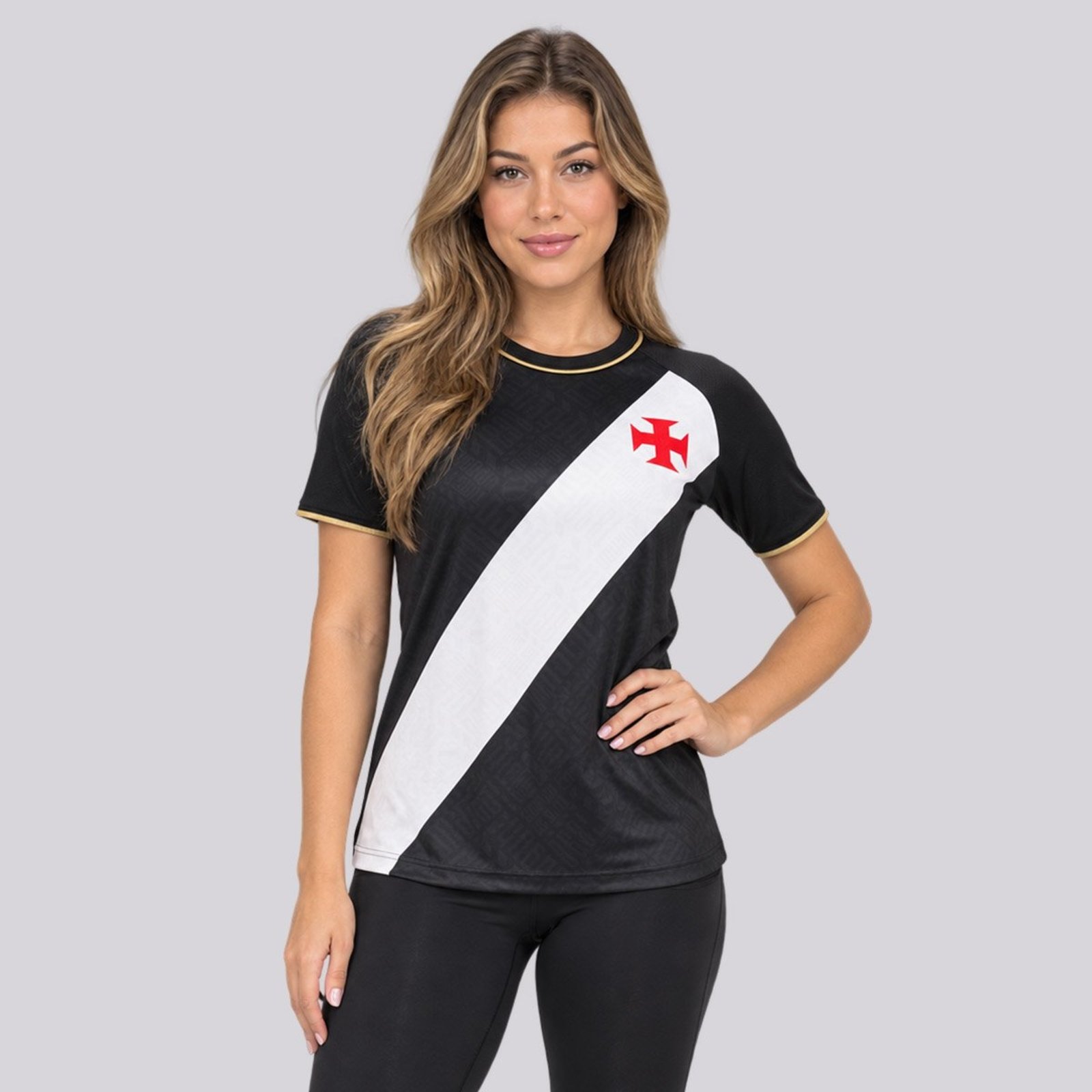 Camisa Vasco Fluidez Feminina Preta