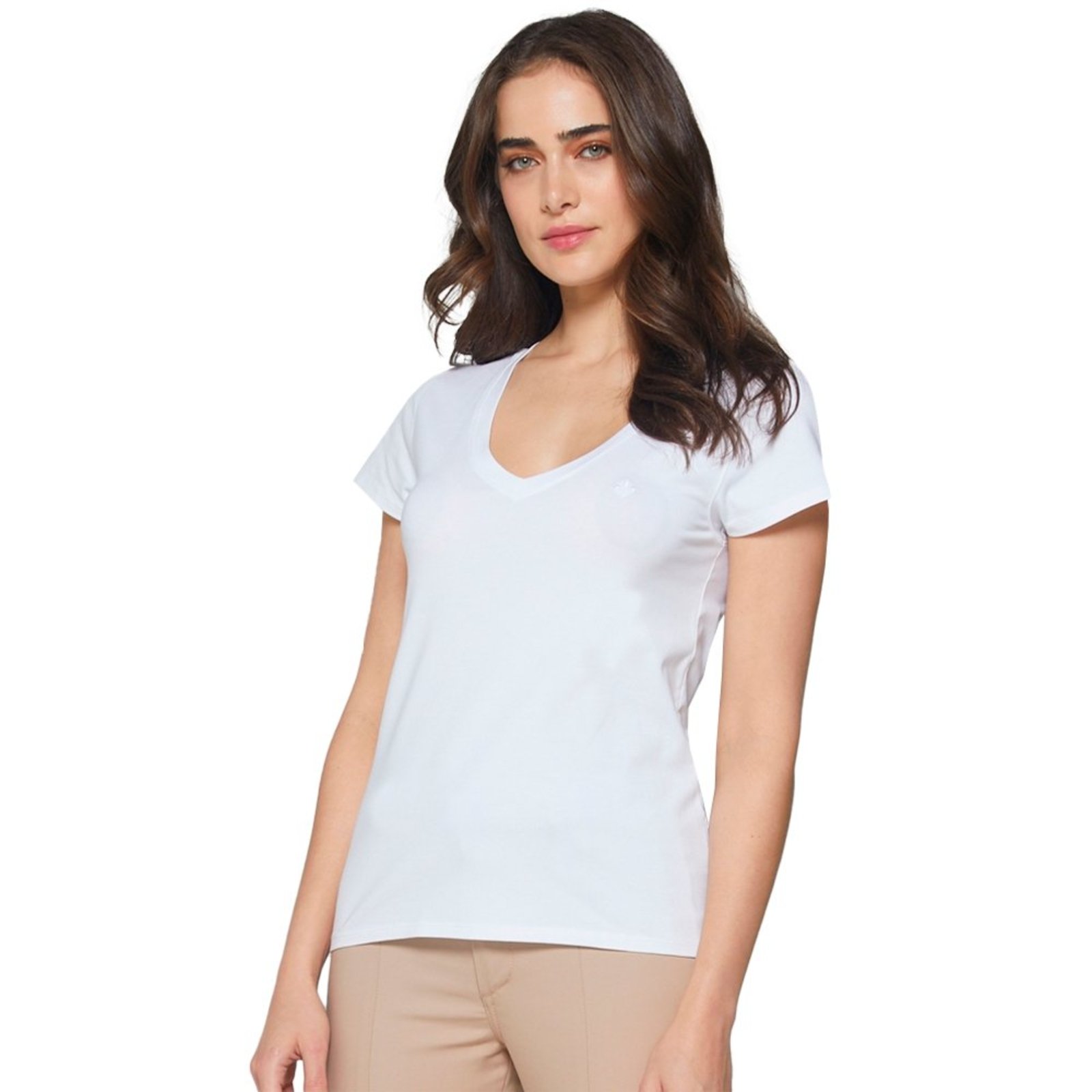 Blusa Dudalina Decote V Pr27 Branco Feminino