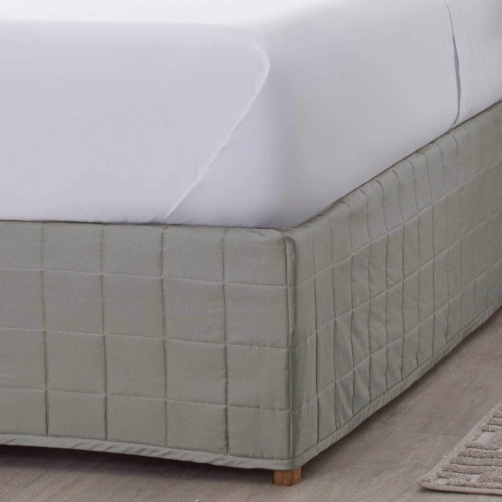 Saia Para Cama King Kacyumara 300 Fios Square Fend Bege