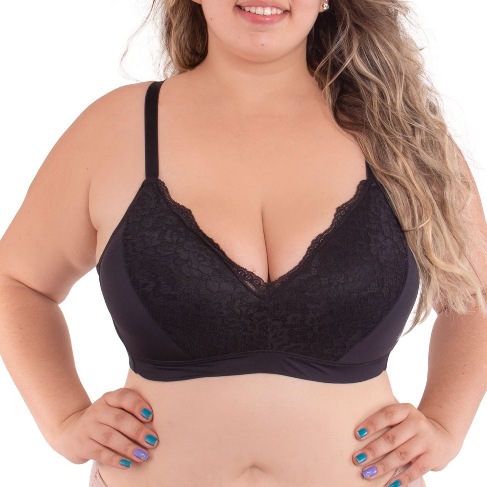 Sutiã Plus Size Sem Aro Com Renda Liebe