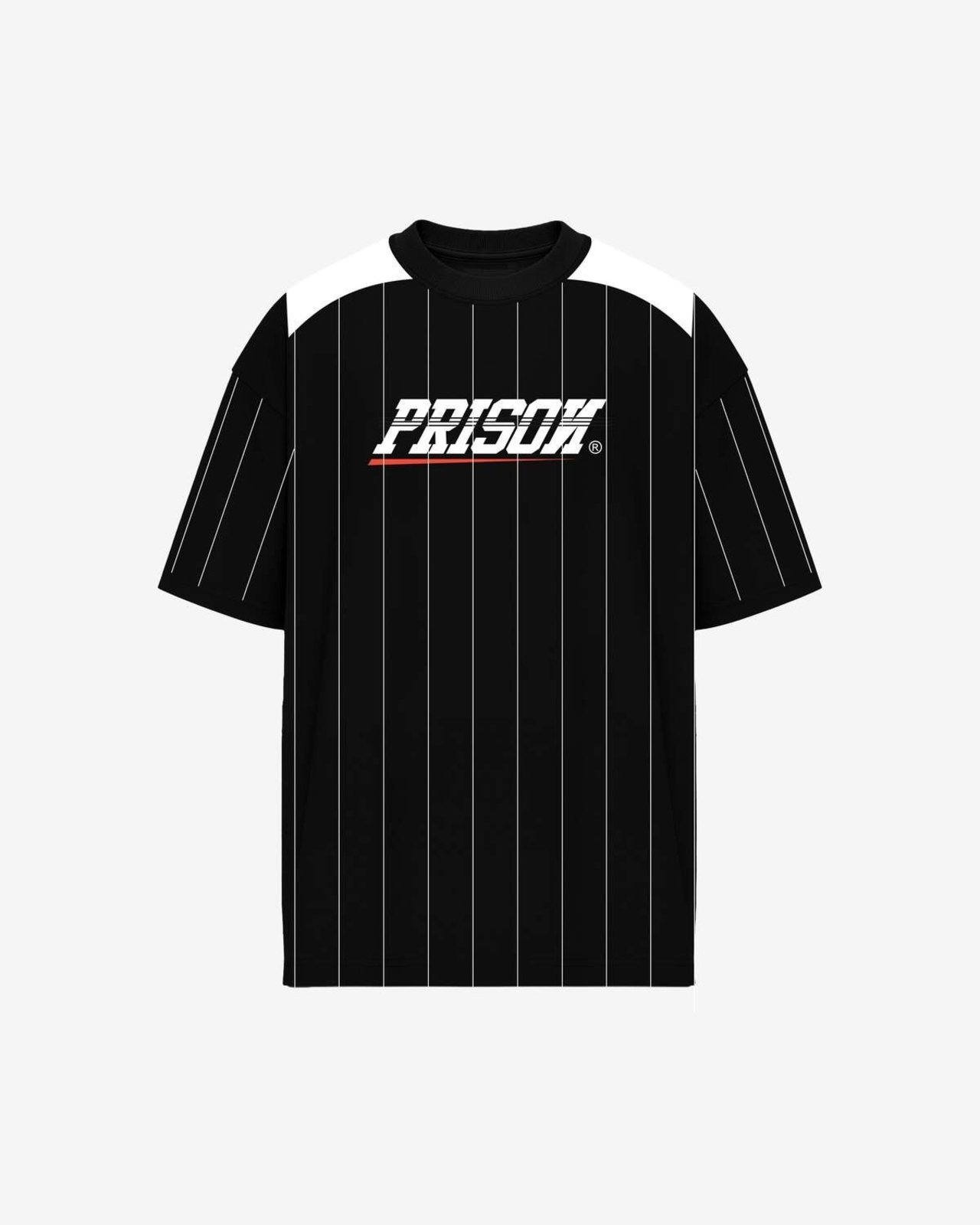 Camiseta listrada oversized preta Preto