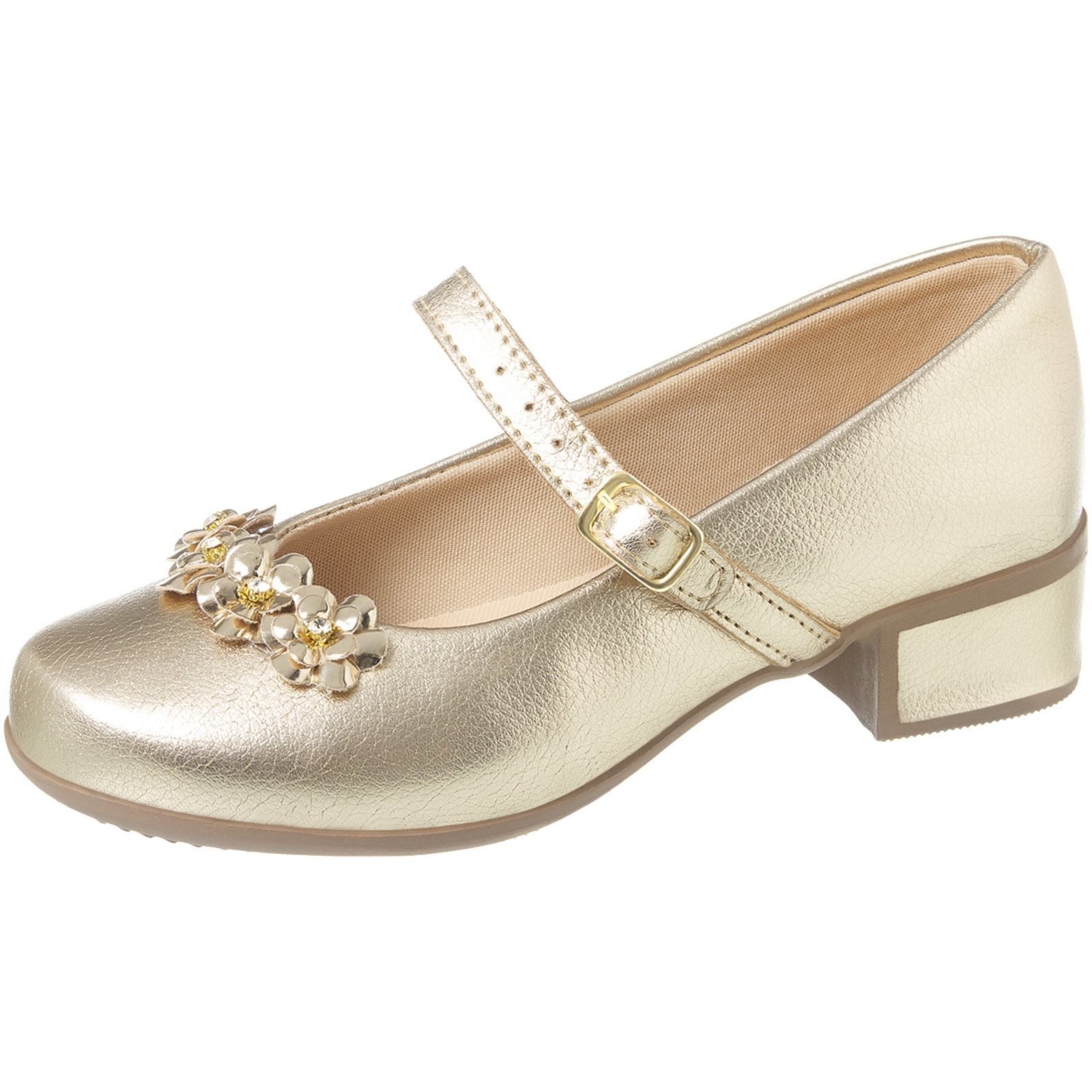 Infantil – Sapatilha Feminina Com Saltinho Dourado Pepite