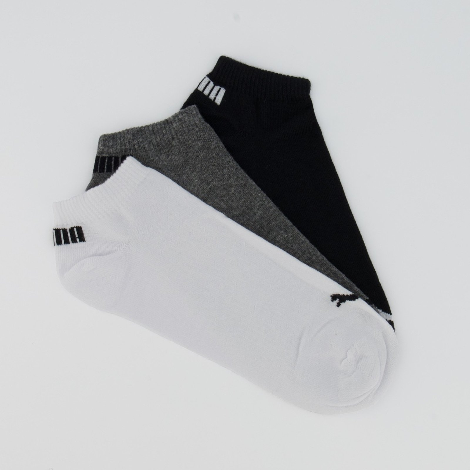 Vista 2 Kit Meia Puma Sapatilha 9 Pares Cano Curto Puma branco