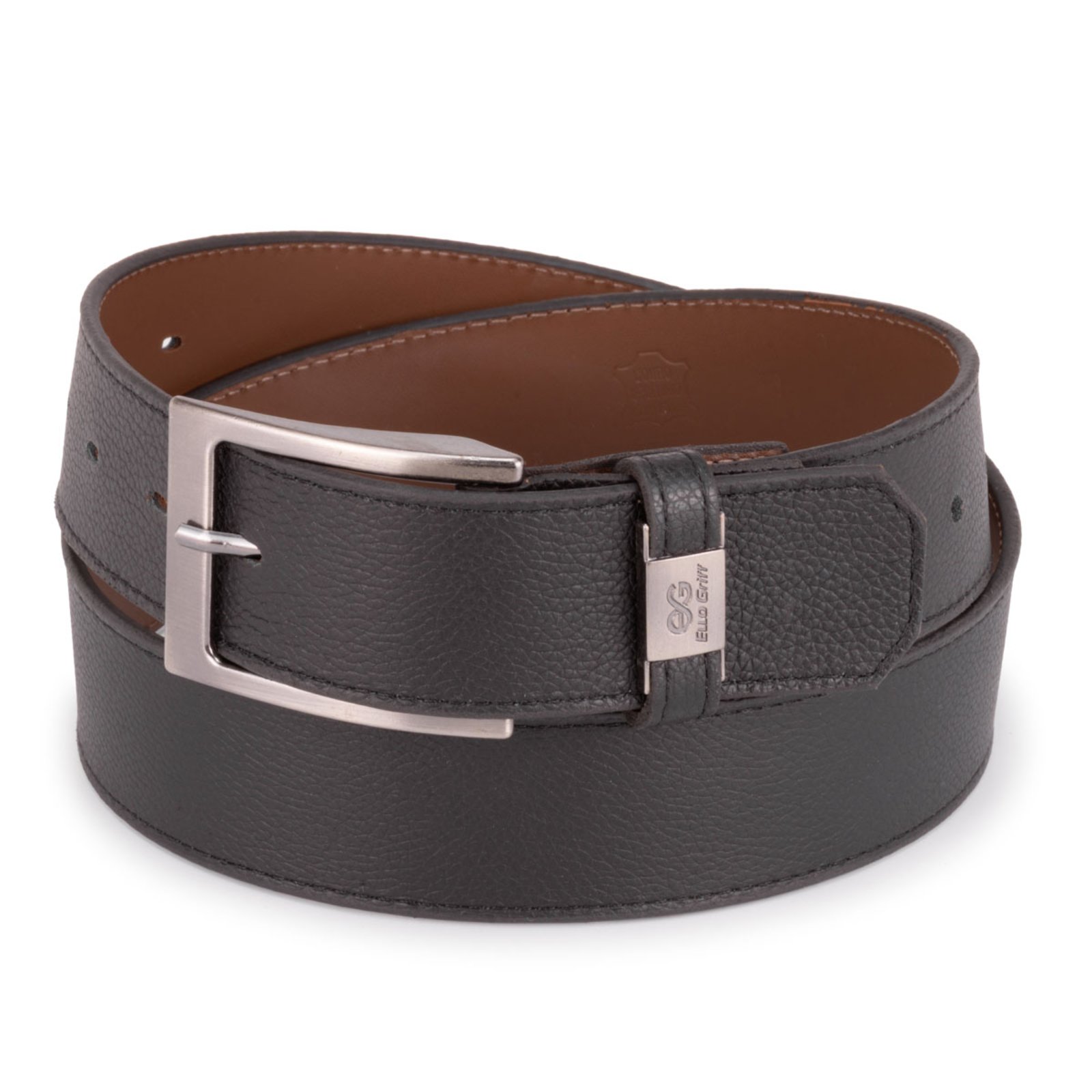 Cinto De Couro Legítimo Masculino 4cm Estilo Rústico Premium Ello Griff Preto