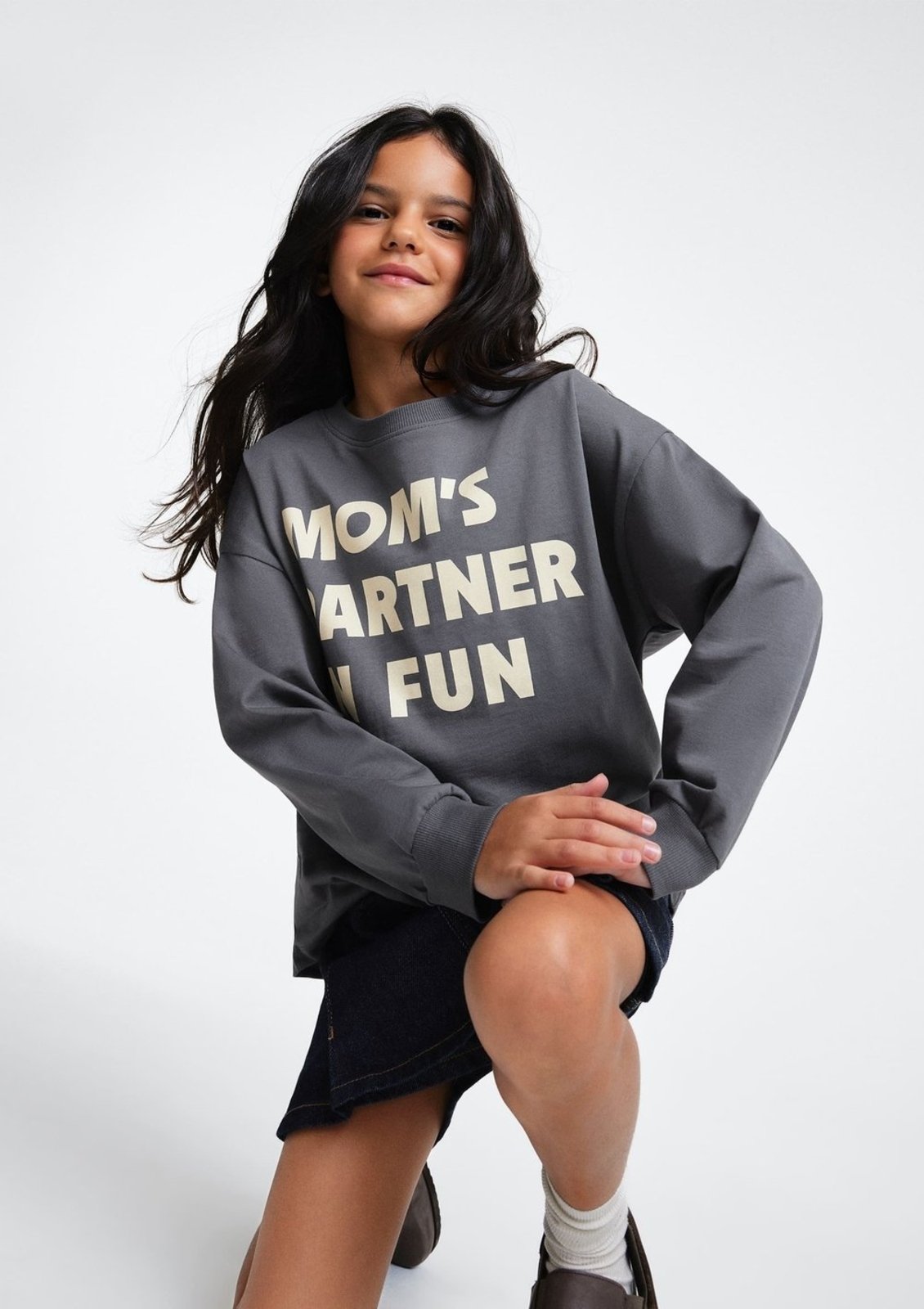Infantil - Blusa Menina Oversized Manga Longa Estampada Hering