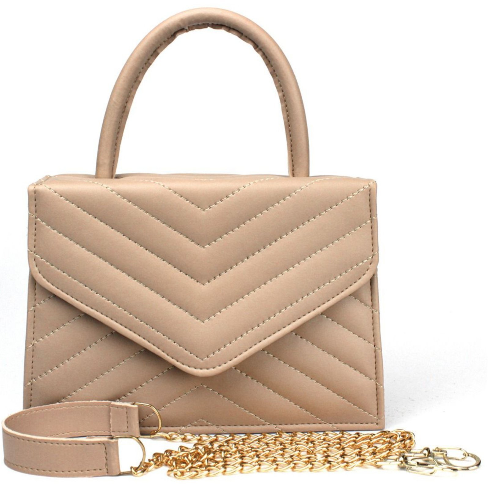 Bolsa Transversal e de Ombro Urbania Matelassê Bordada Nude