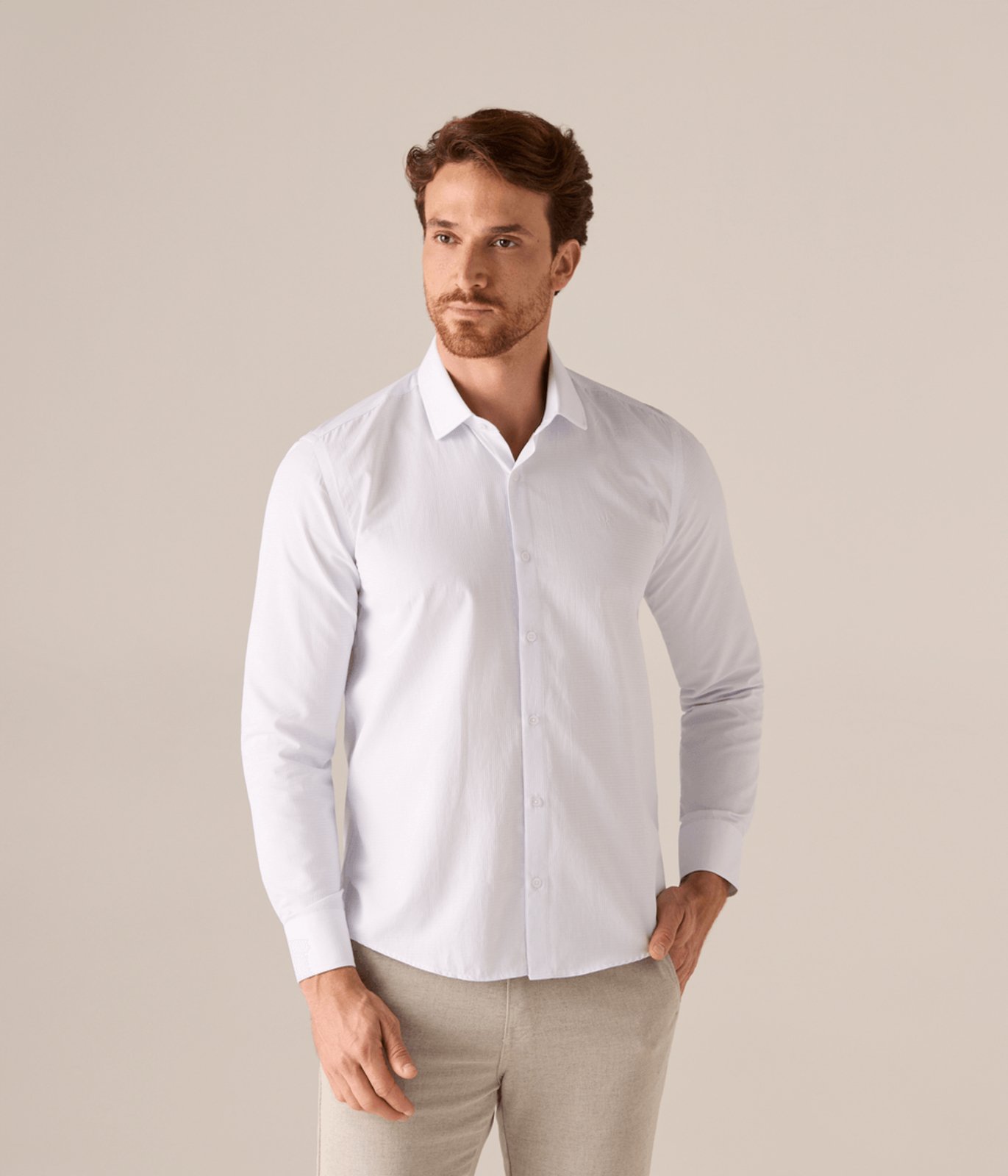 Camisa Makenji Maquinetada Quadrile Fiori Masculina Branca