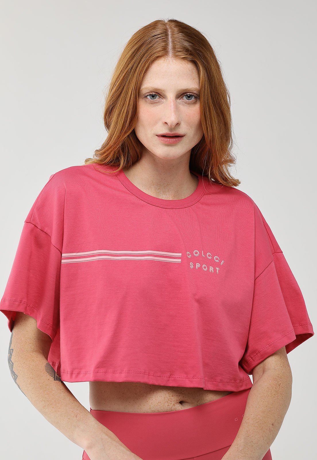 Vista 2 Camiseta Feminina Colcci Sport Cropped pink Colcci Sport pink