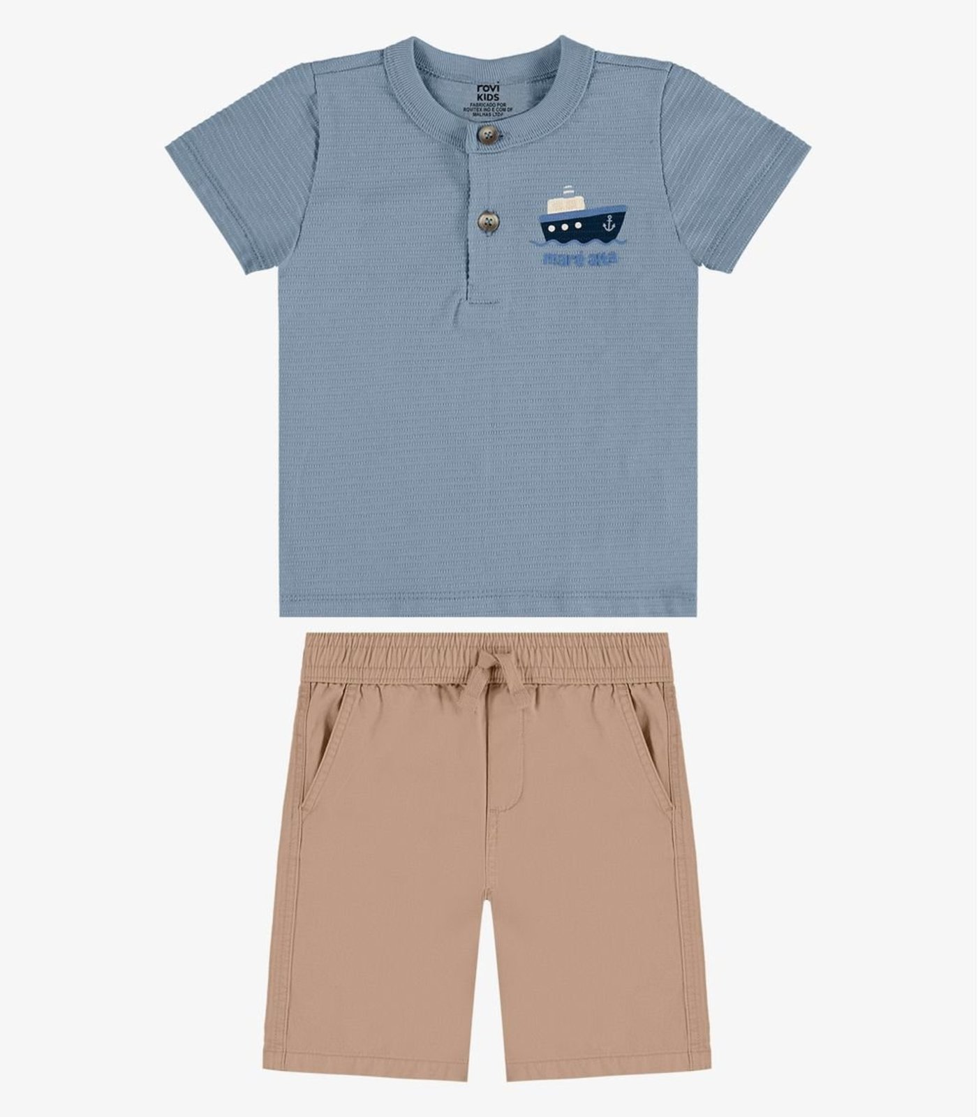 Infantil - Conjunto Camiseta Com Bermuda Rovi Azul