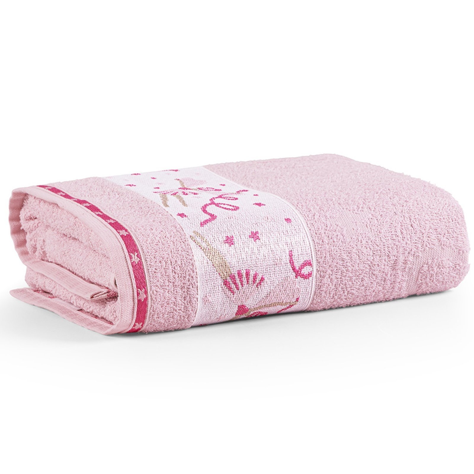 Toalha de Banho Avulsa Casa Scarpa Minimi Algodão – 1,15m x 75cm – Bailarina – Rosa