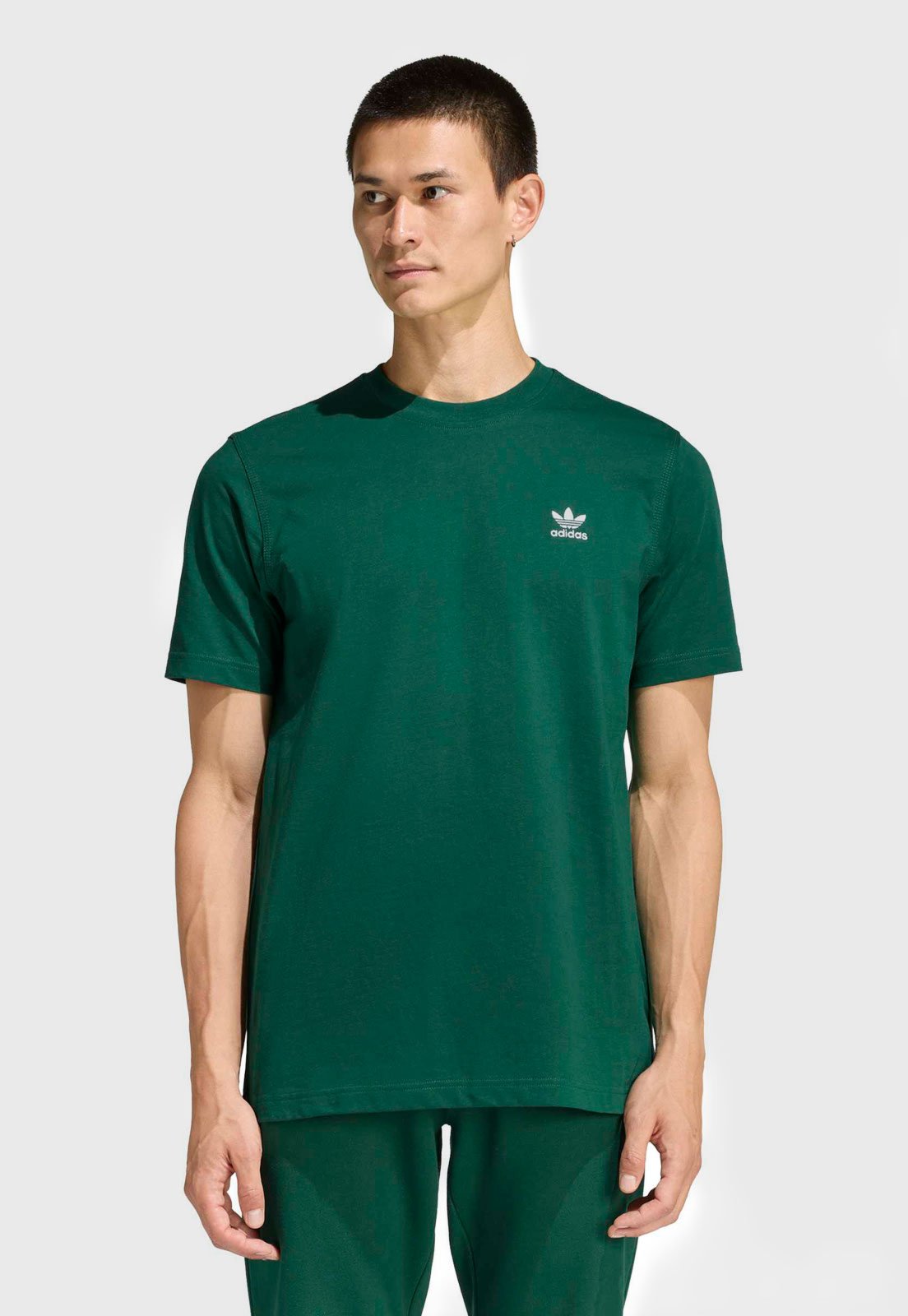 Camiseta Masculina Verde Decote Redondo Algodão
