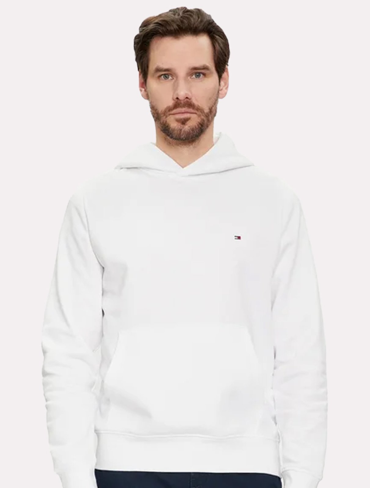 Moletom Tommy Hilfiger Masculino Flag Logo Hoody Branco
