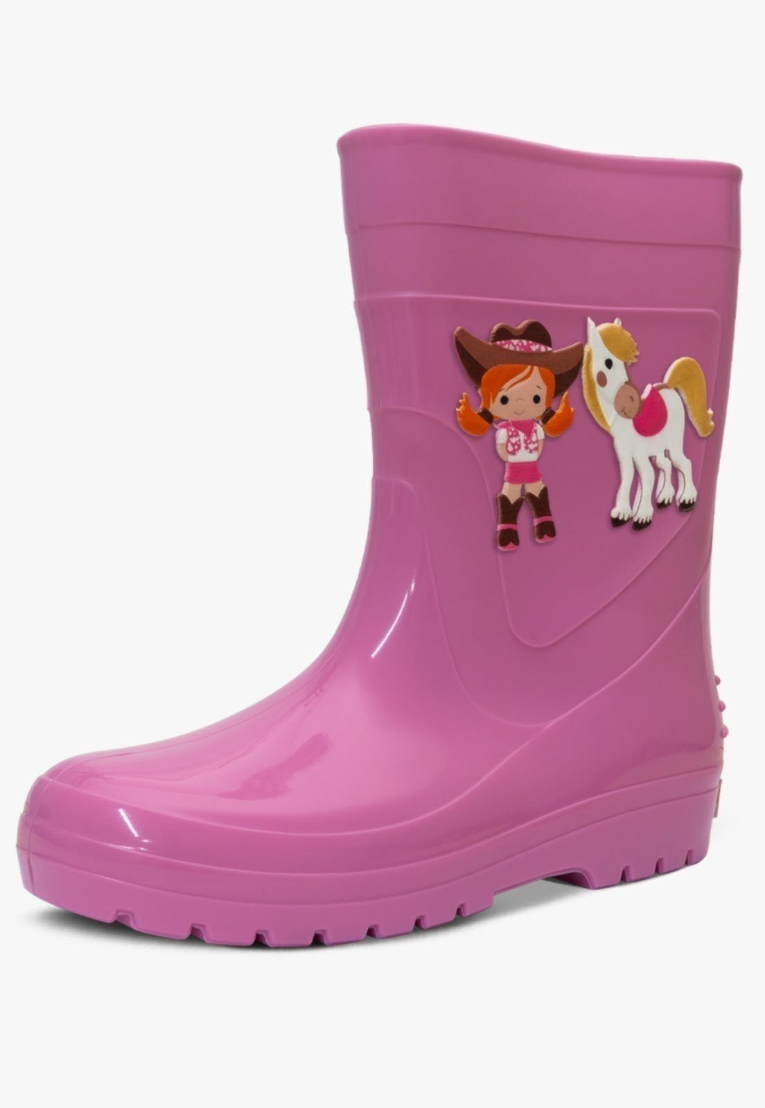 Infantil – Bota Galocha Feminina Pópidi Cowgirl Rosa