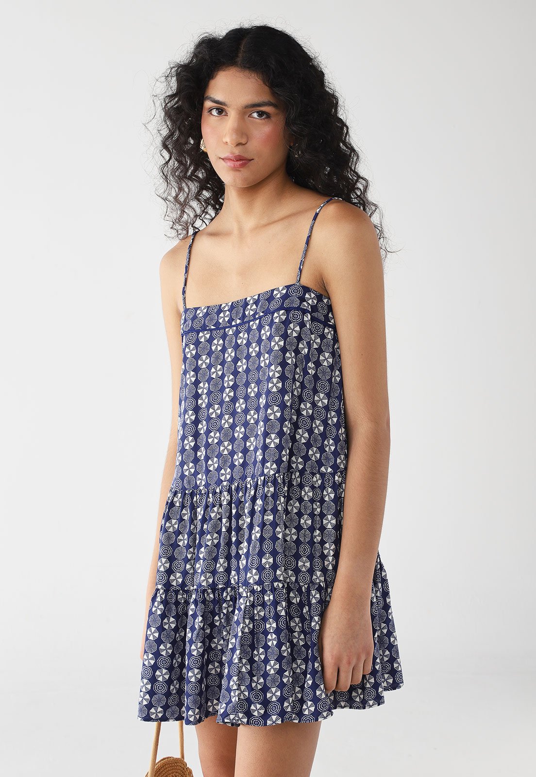 Vestido Feminino Dress To Estampa Guarda-Sol Azul