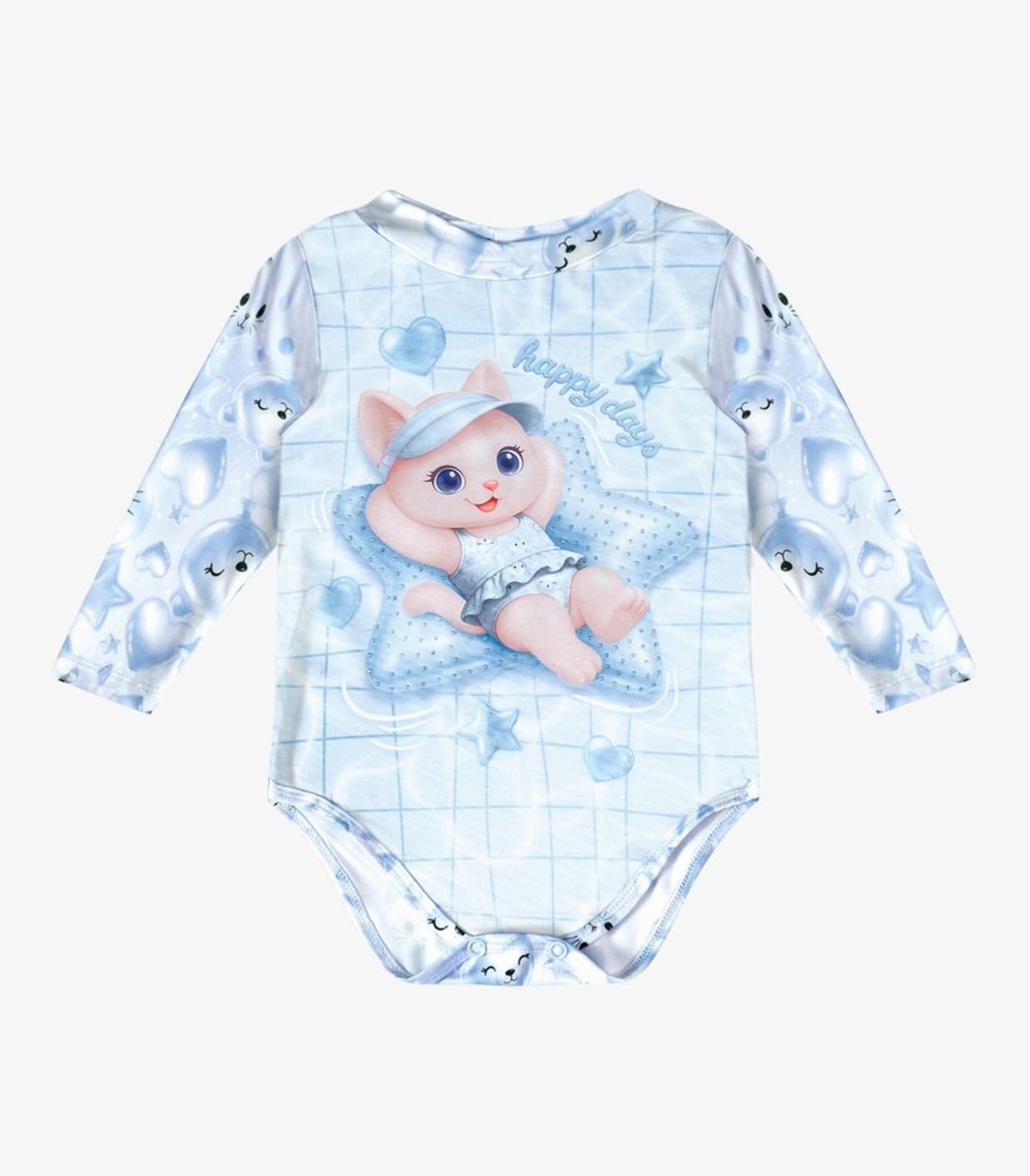 Maiô Verão Menina Com Strass Rovi Azul
