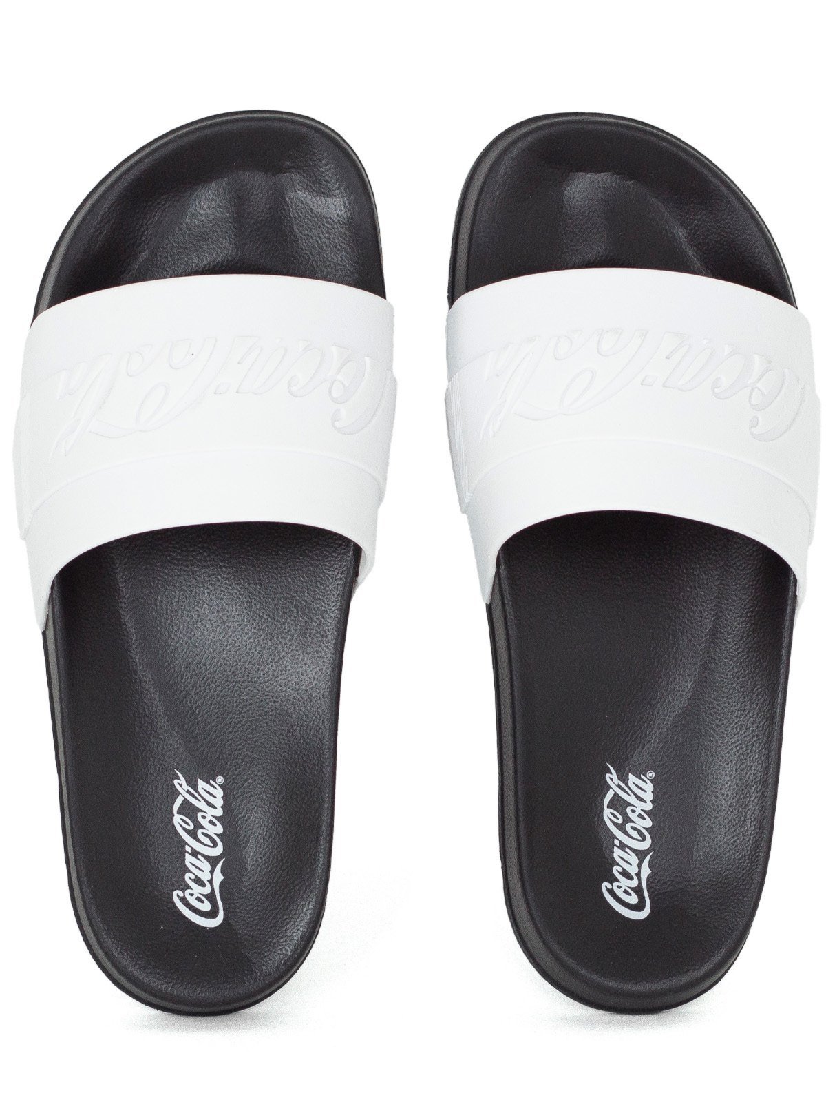 Chinelo Masculino Slide Coca-Cola Shoes Casual Elevate Confortável Sandália Preto Branco