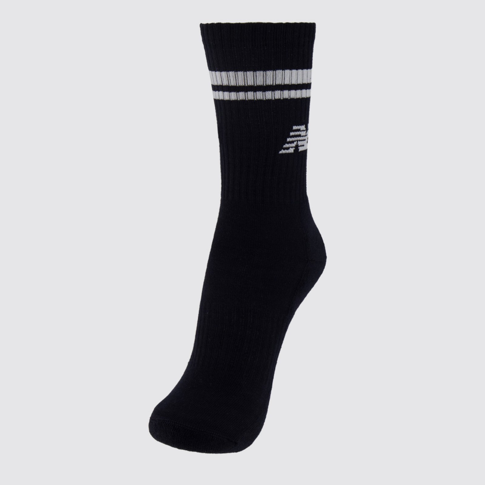 Vista 2 Meia New Balance Cano Alto Canelada Feminina Preta e Branca preto New Balance preto