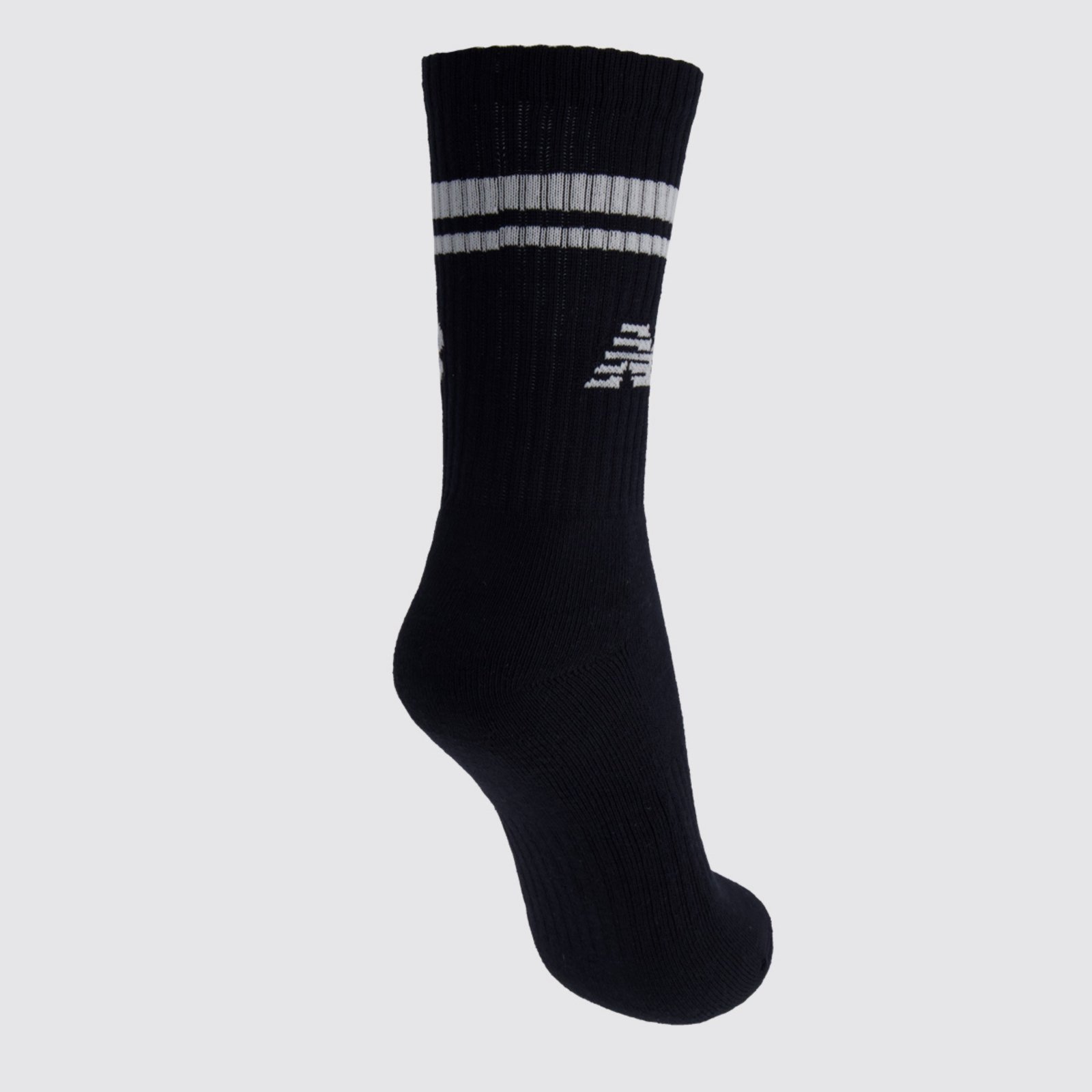 Vista 3 Meia New Balance Cano Alto Canelada Feminina Preta e Branca preto New Balance preto