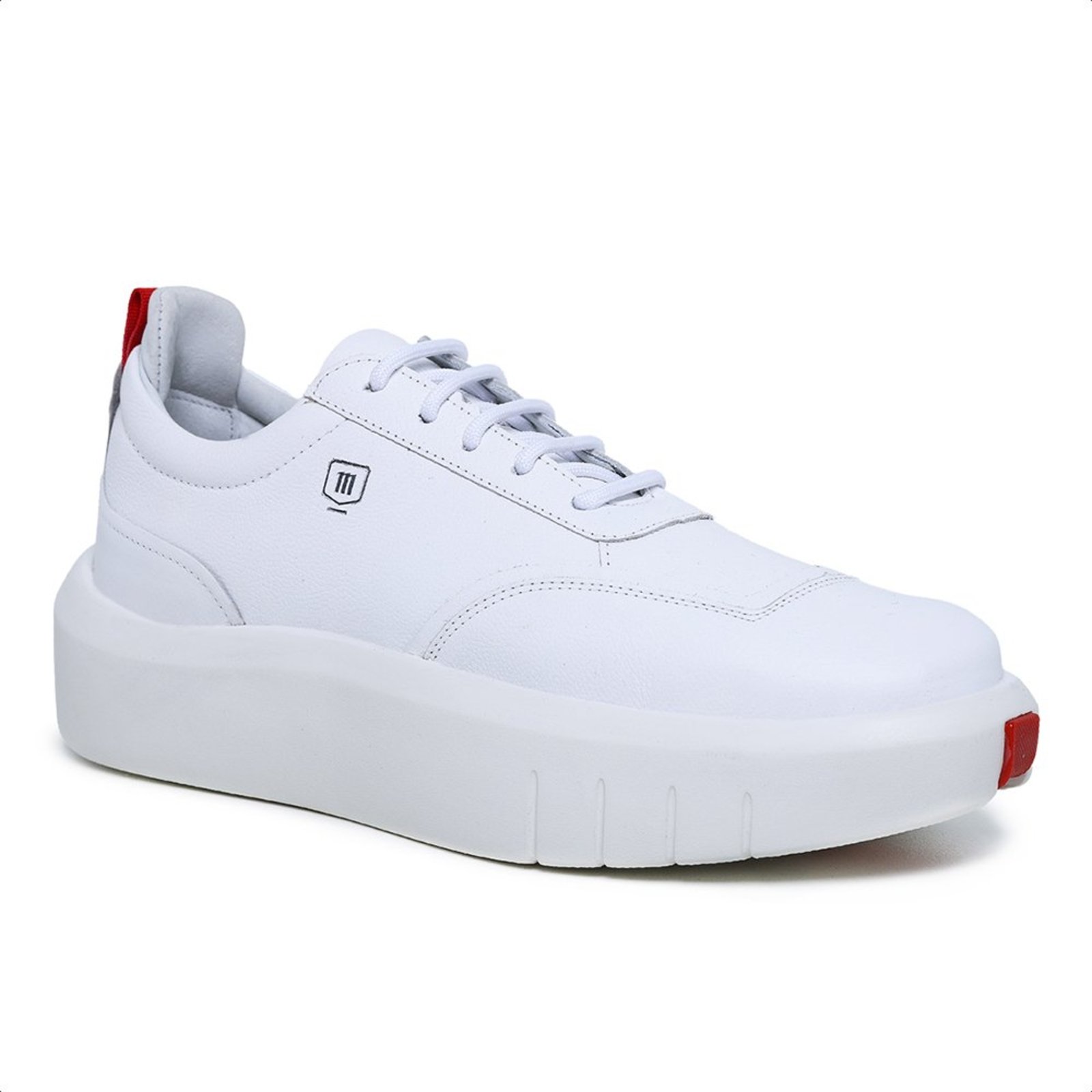 Tênis Casual Masculino Malbork em Couro Branco All White