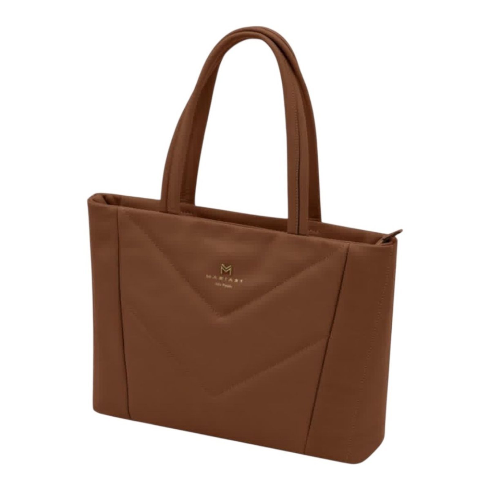 Vista 2 Bolsa Feminina Shoulder Couro Mariart Camel Graviola caramelo caramelo