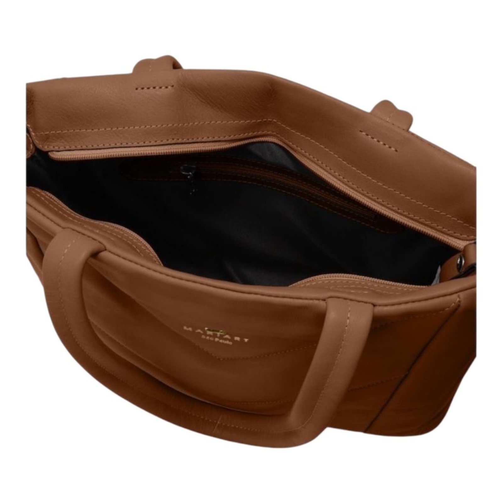Vista 3 Bolsa Feminina Shoulder Couro Mariart Camel Graviola caramelo caramelo