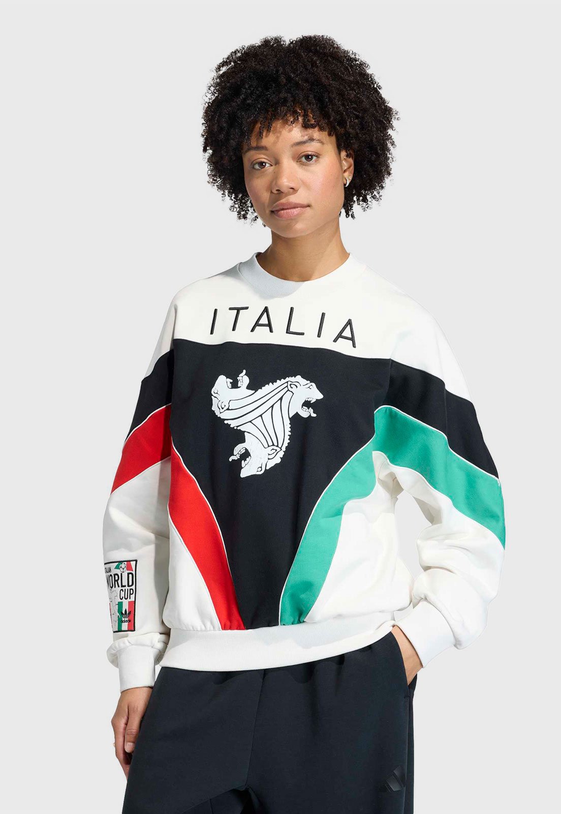 Blusa de Moletom Feminina adidas Originals Italia Crew Branca