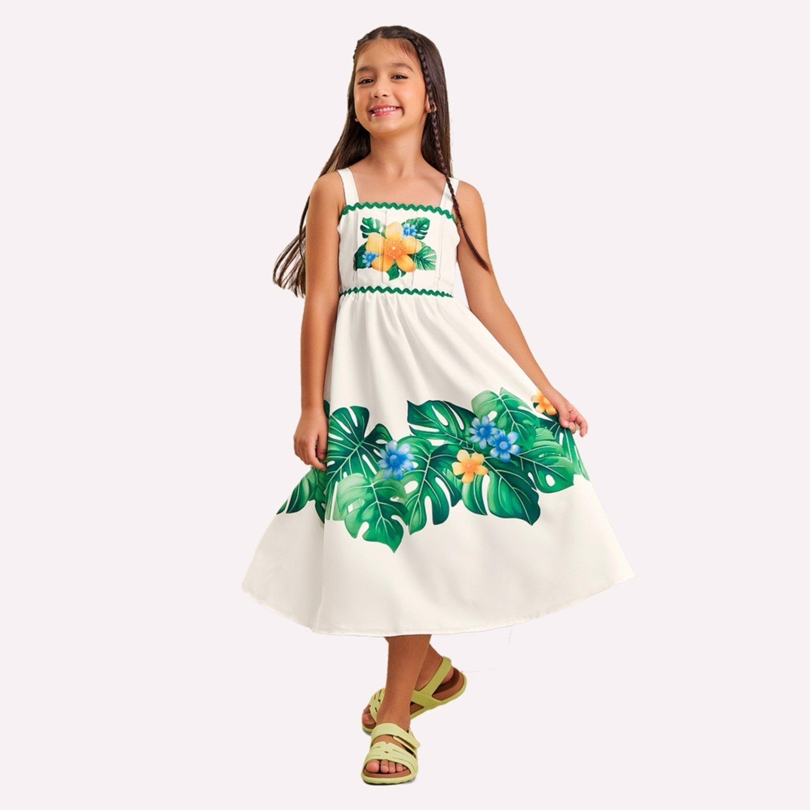 Infantil - Vestido Menina em Cetim Nanai