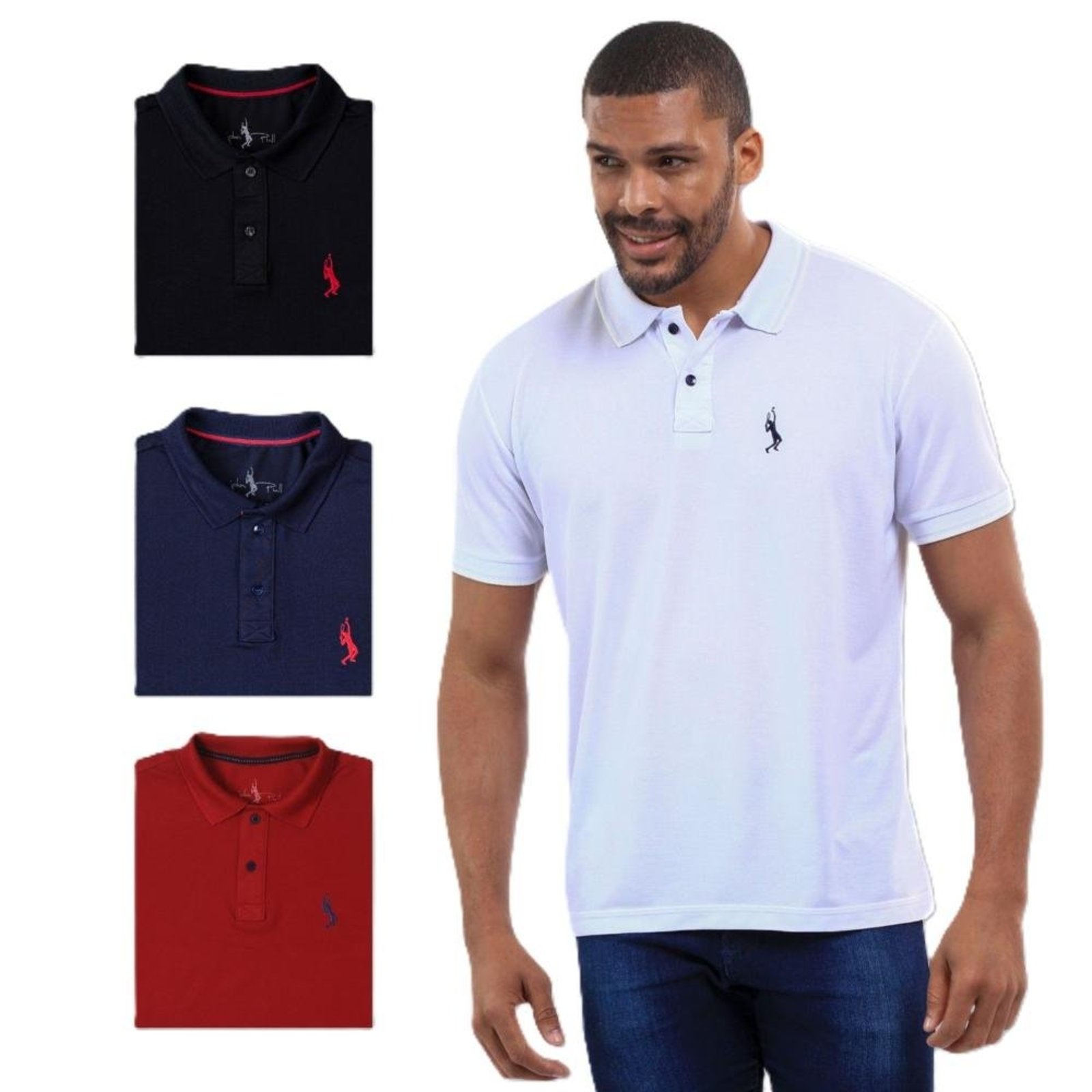 Kit 4 Camisa Polo Lisa Casual Elegante Ocasiões