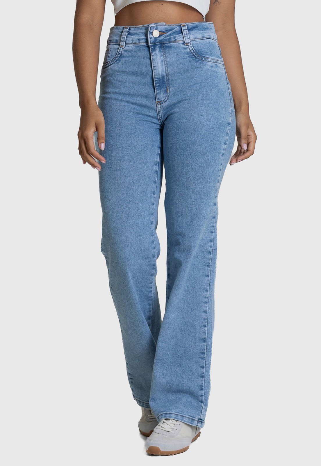 Calça Feminina Sawary Reta Azul Claro