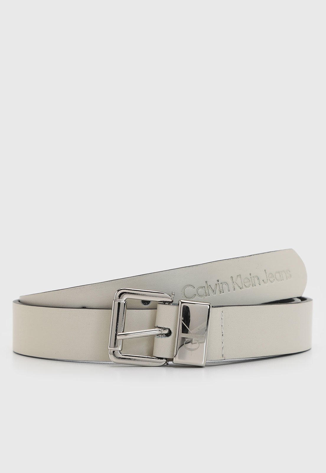Vista 2 Cinto Feminino Calvin Klein Logo Off-White off-white white off-white white