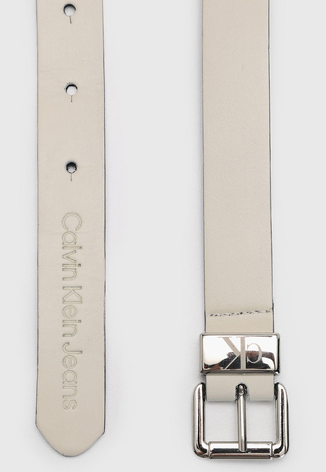 Vista 3 Cinto Feminino Calvin Klein Logo Off-White off-white white off-white white